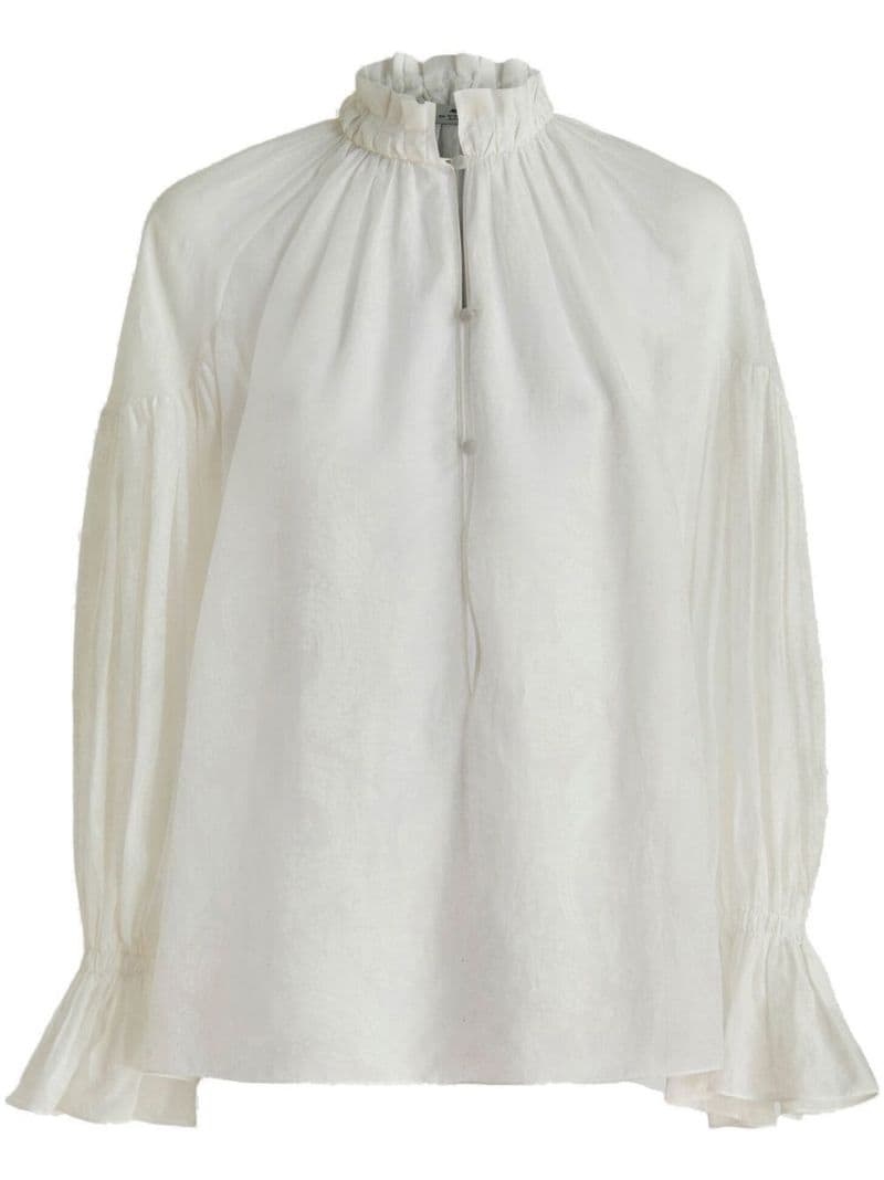 high-neck long-sleeve blouse - 1