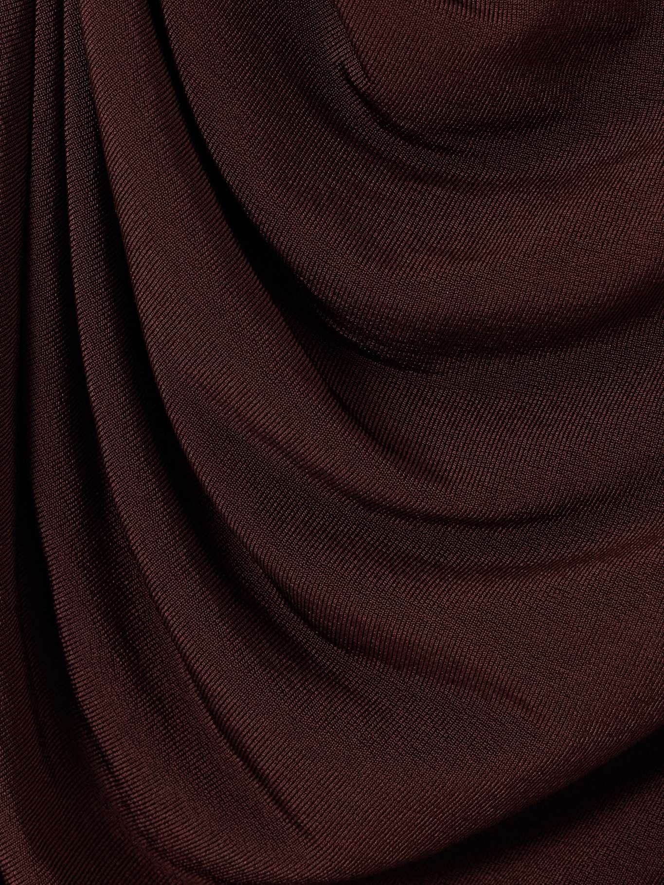 Asymmetric ruched jersey midi skirt Burgundy - 4