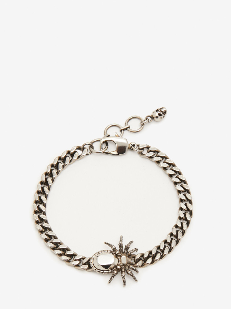 Men's Spider Chain Bracelet in Antique Silver 1