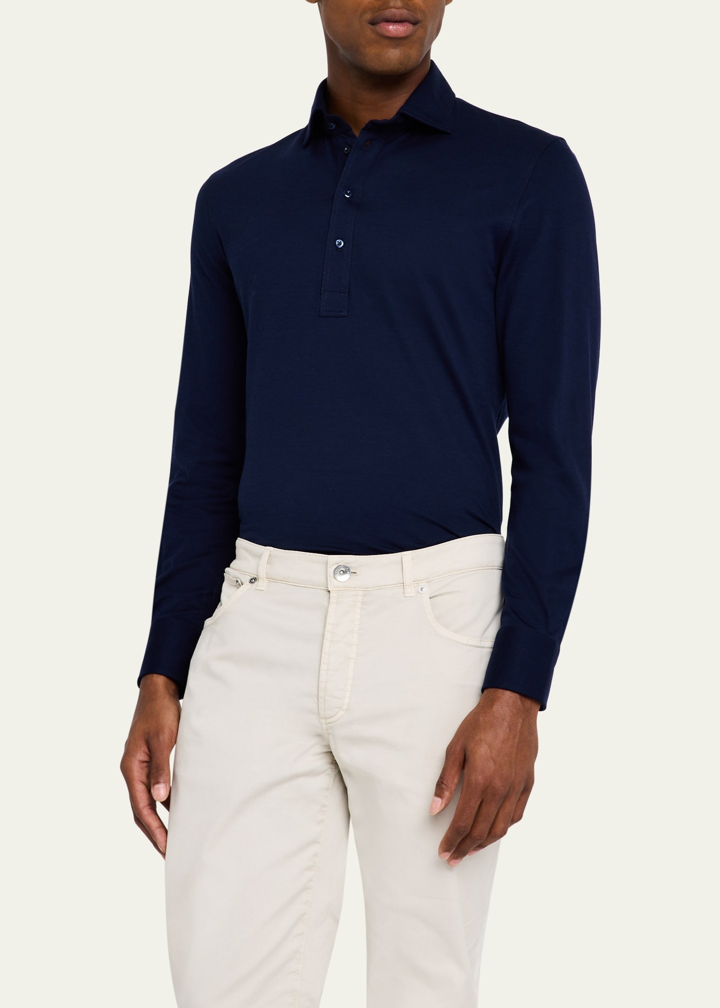 Men's Long-Sleeve Pique Polo Shirt - 4