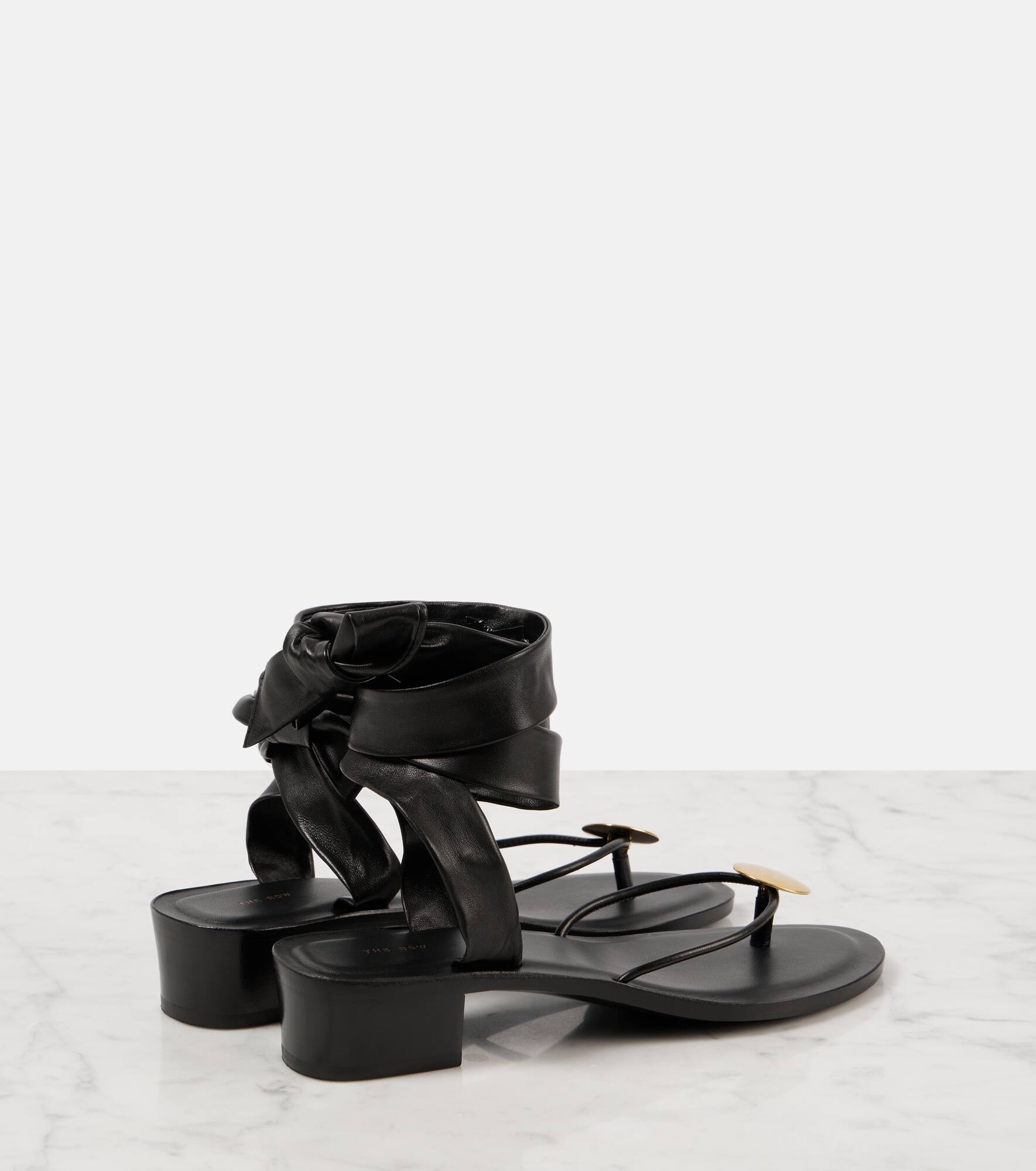 Cord leather thong sandals - 3