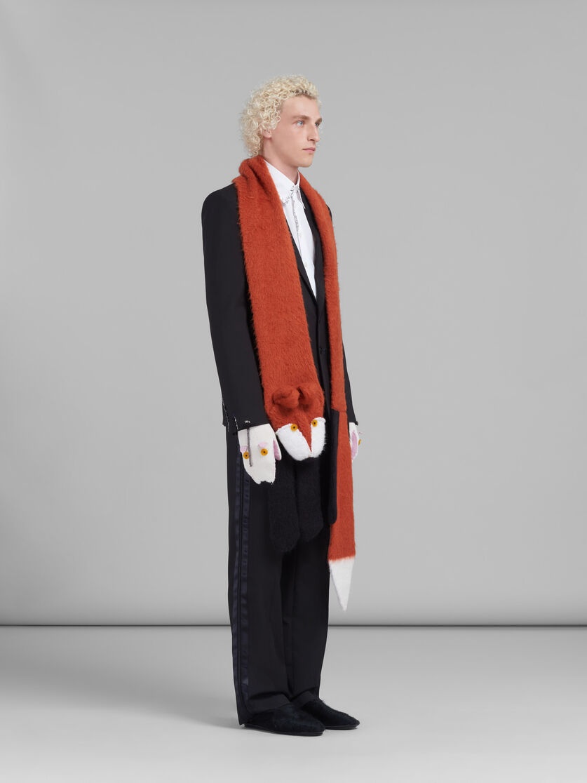 BLACK WOOL JACKET WITH BEAD MENDING - 6