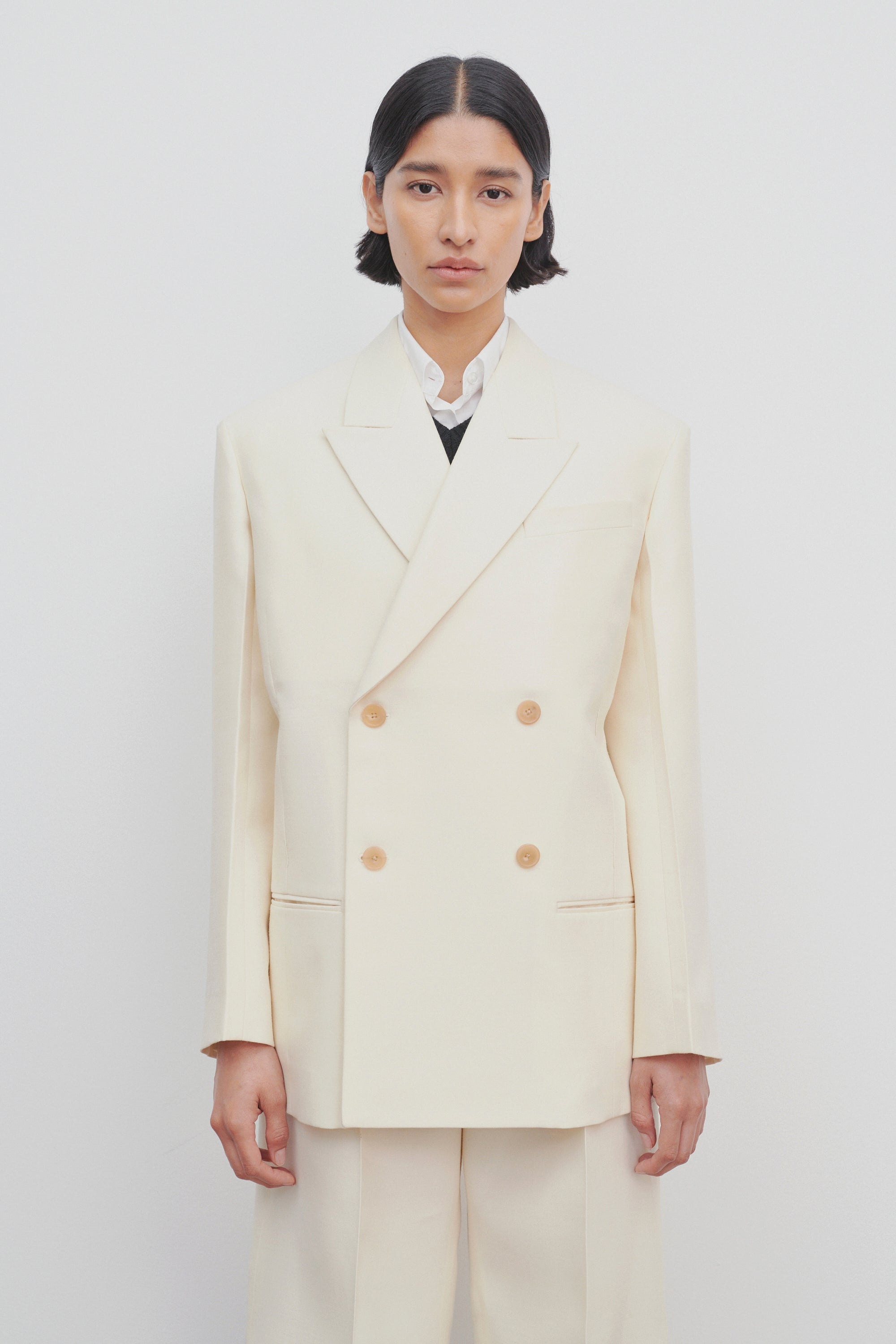 ジャケット The Row Cosima Double-Breasted Wool And Silk Jacket THE ROW Cosima oversized double-breasted wool and silk-blend