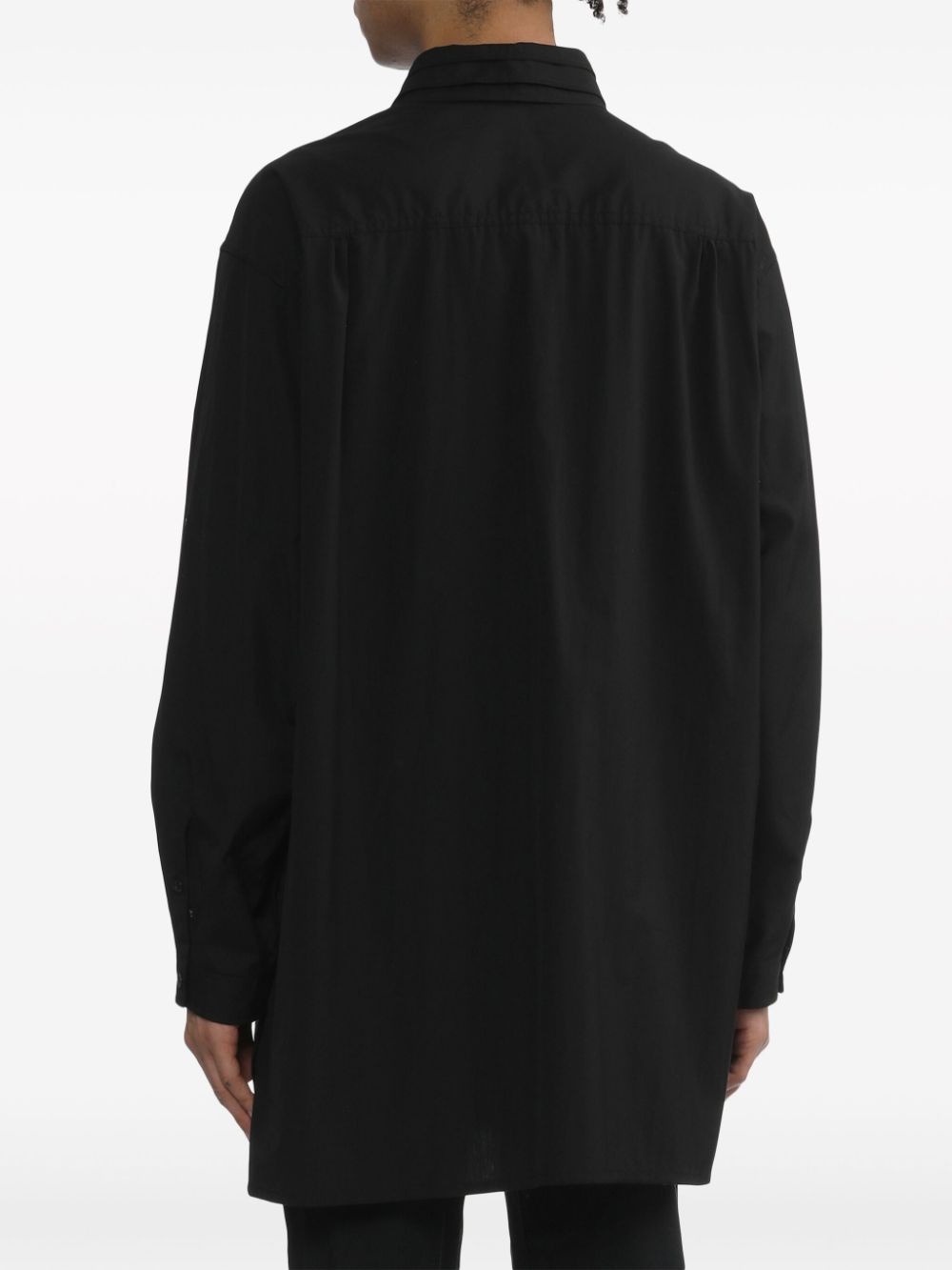layered-collar cotton shirt - 4