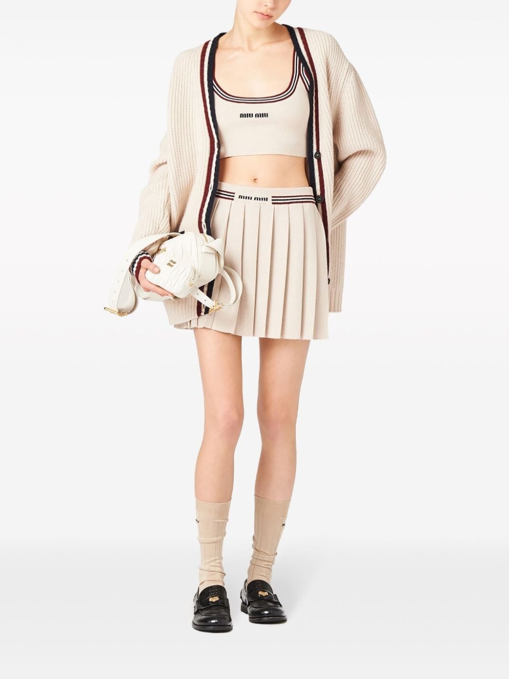 pleated knitted cashmere miniskirt - 2