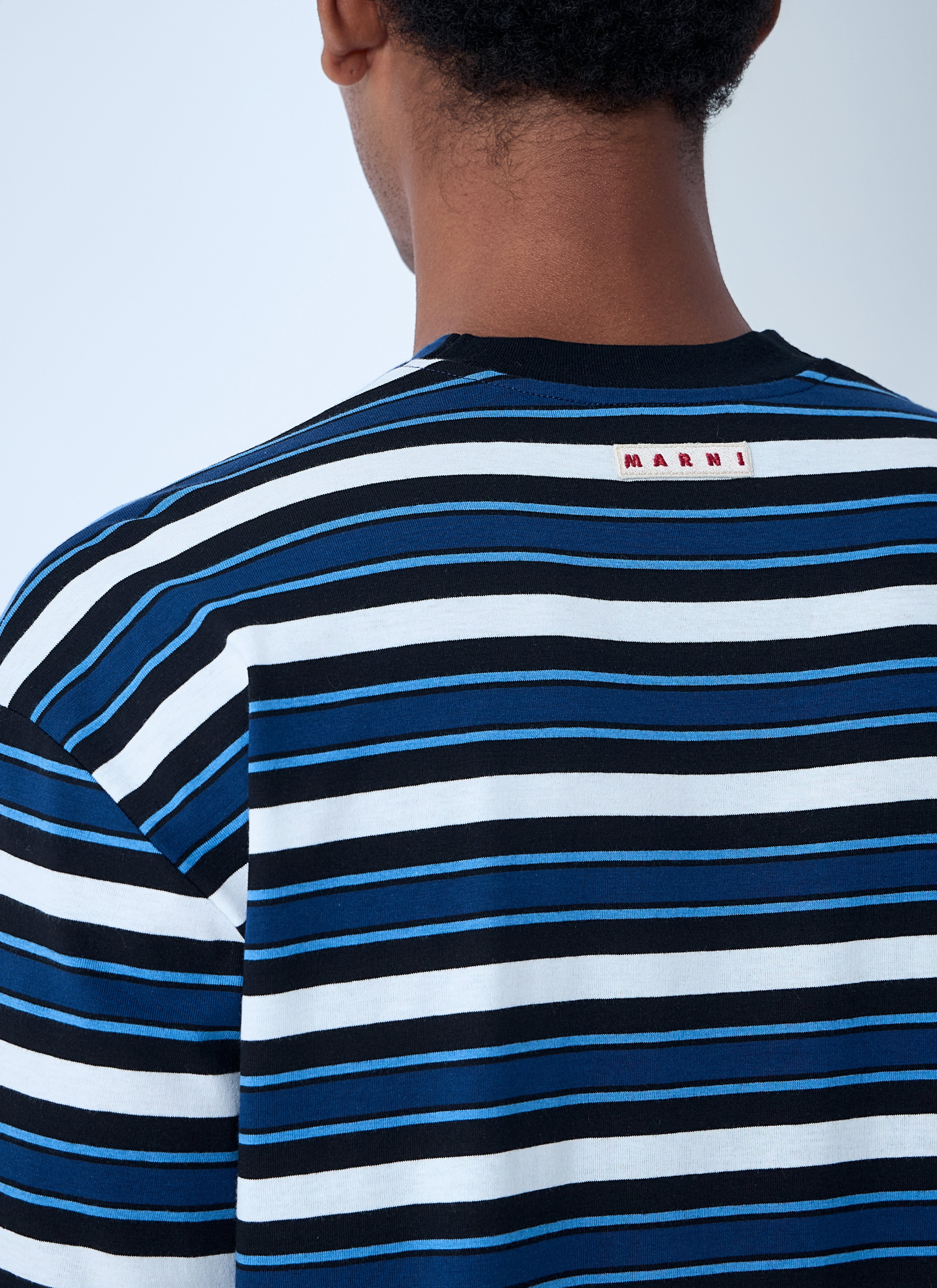 Marni Men Striped Logo Motif T-Shirt - 6