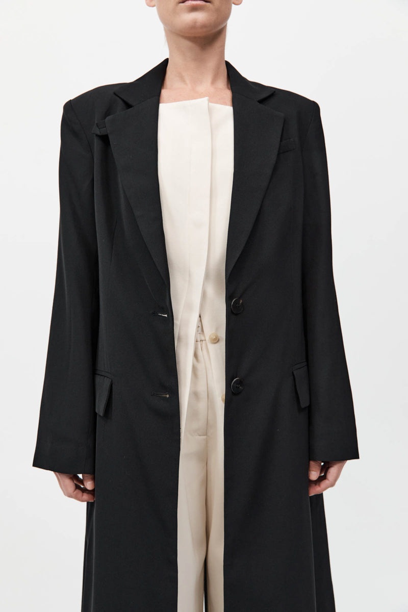 Tailored Maxi Coat - Black - 4