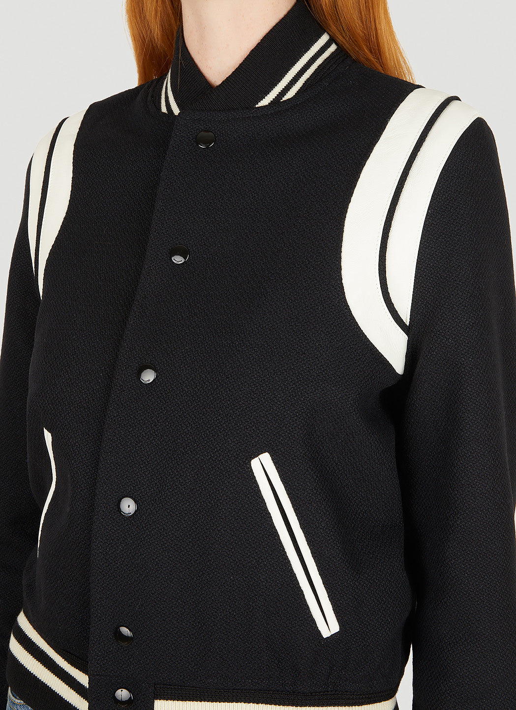 Saint Laurent Women Wool Baseball Jacket - 5