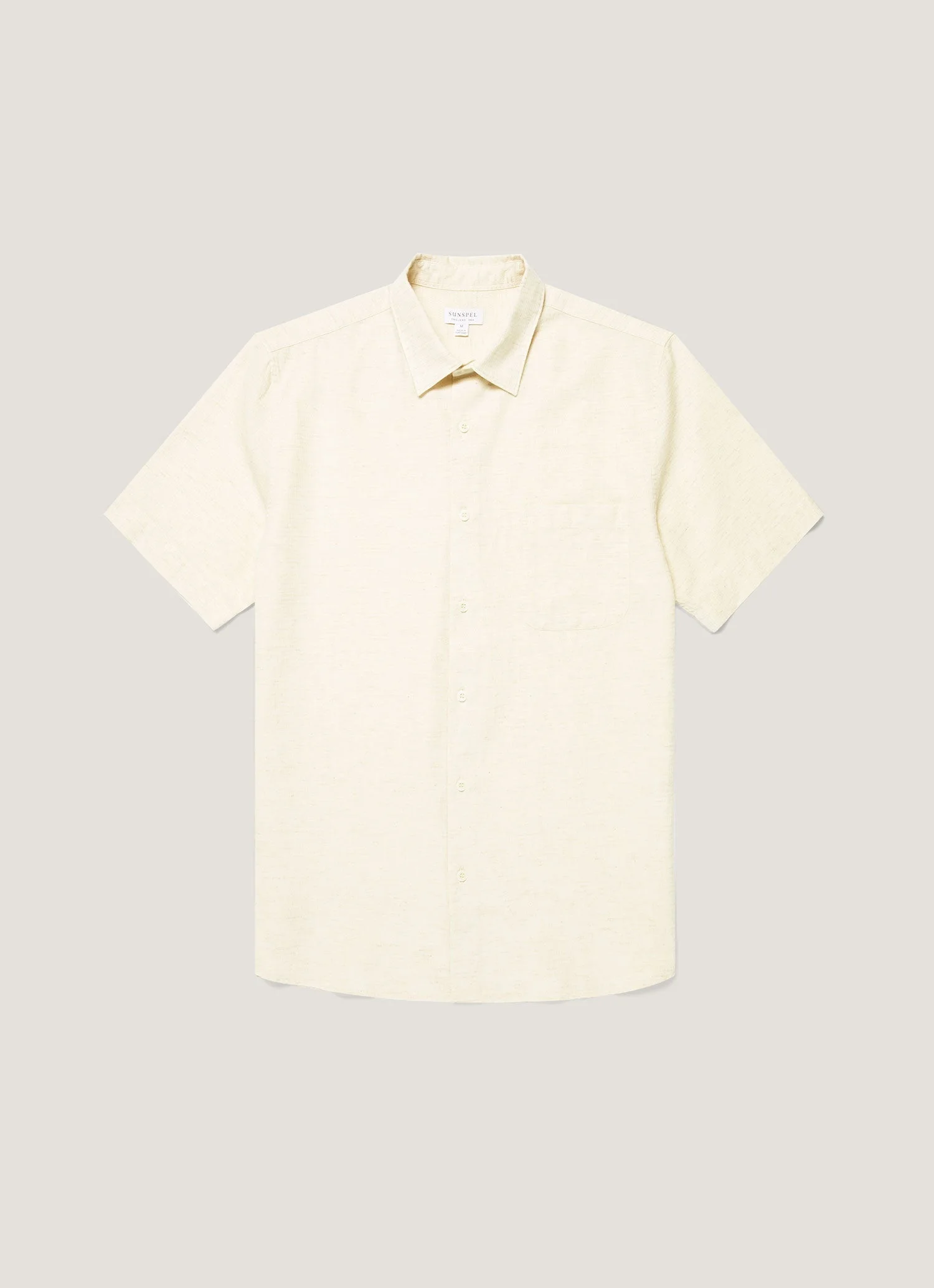 Short Sleeve Cotton Linen Shirt - 1