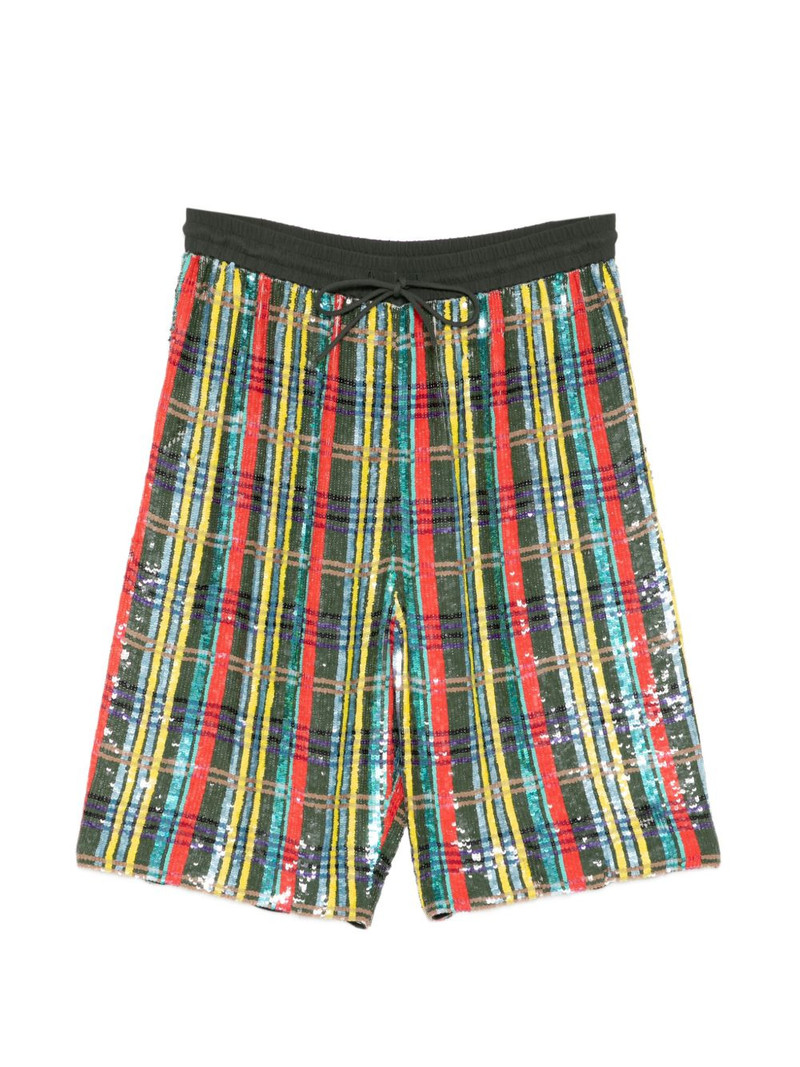 plaid sequin shorts 1