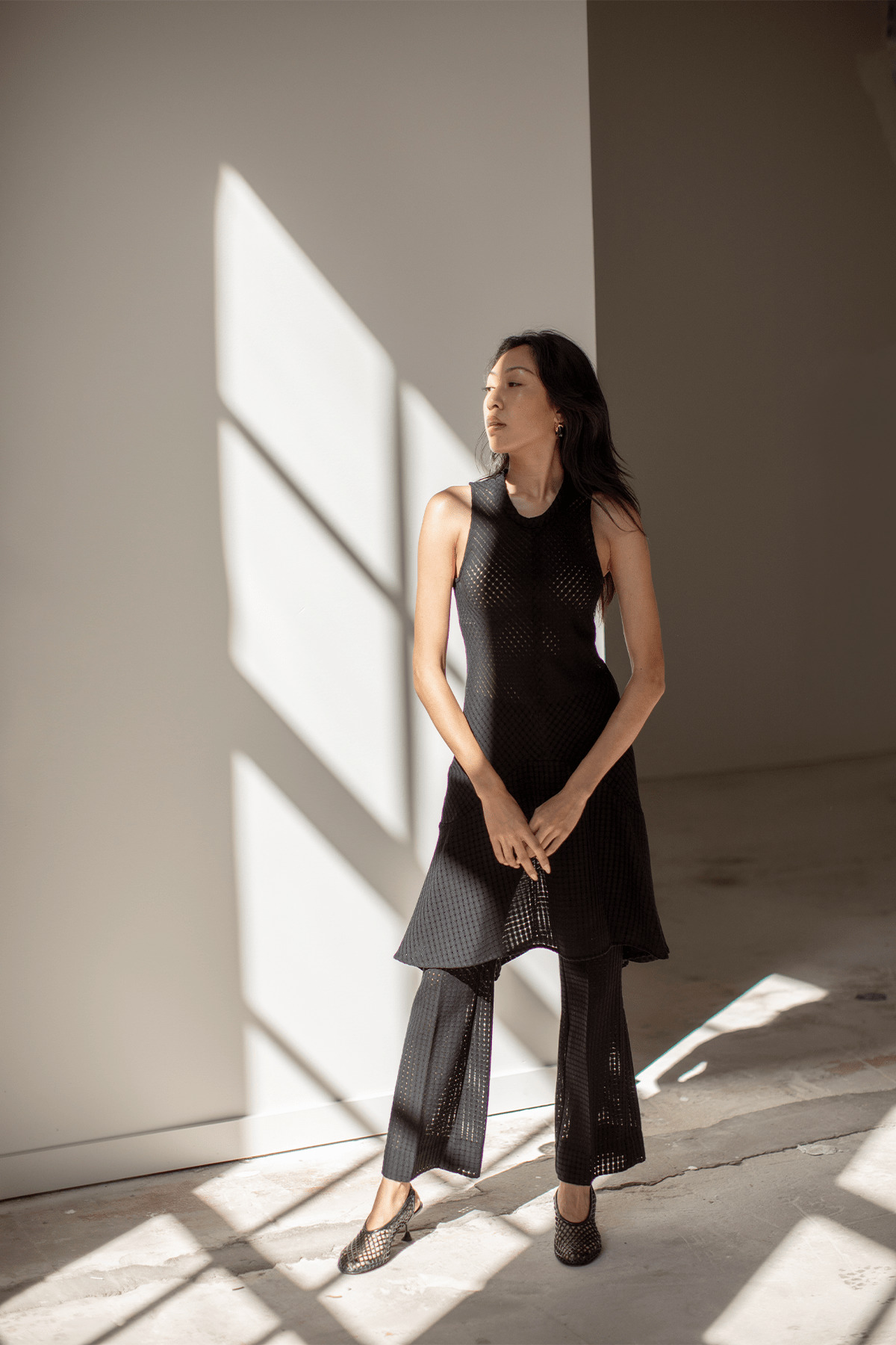 Credo Check Cropped Trouser in Black - 5