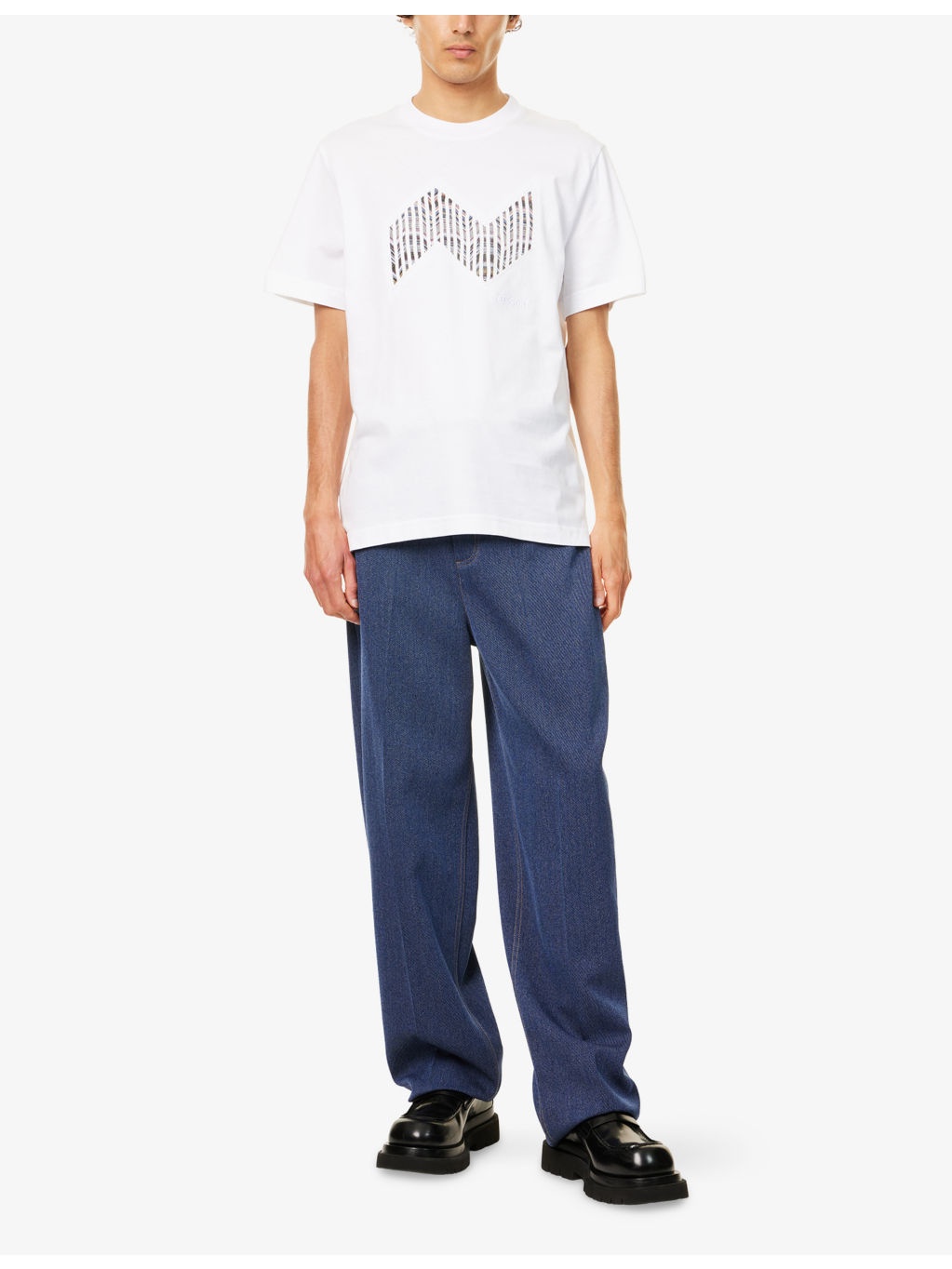 Knitted-Panel Crewneck Cotton-Jersey T-Shirt - 2