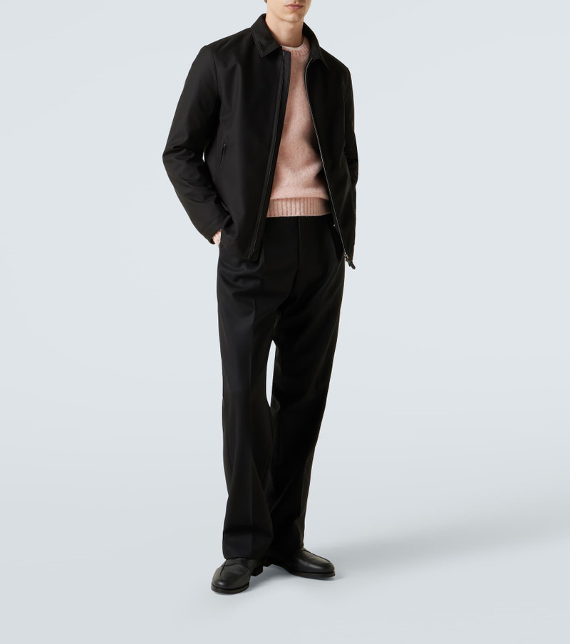 Canali Leather-trimmed jacket outlook