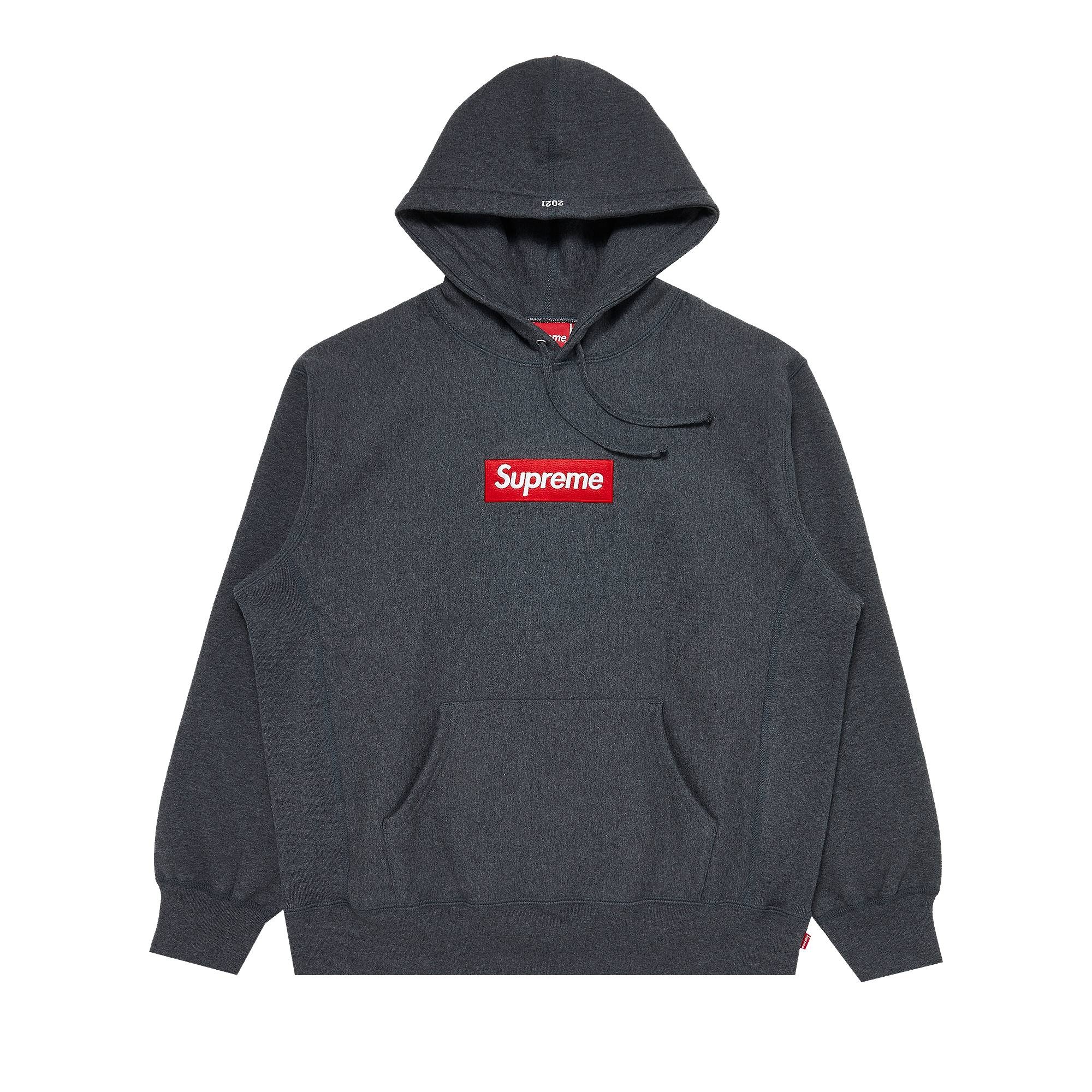 Supreme Box Logo Hooded Sweatshirt 'Charcoal' - 1