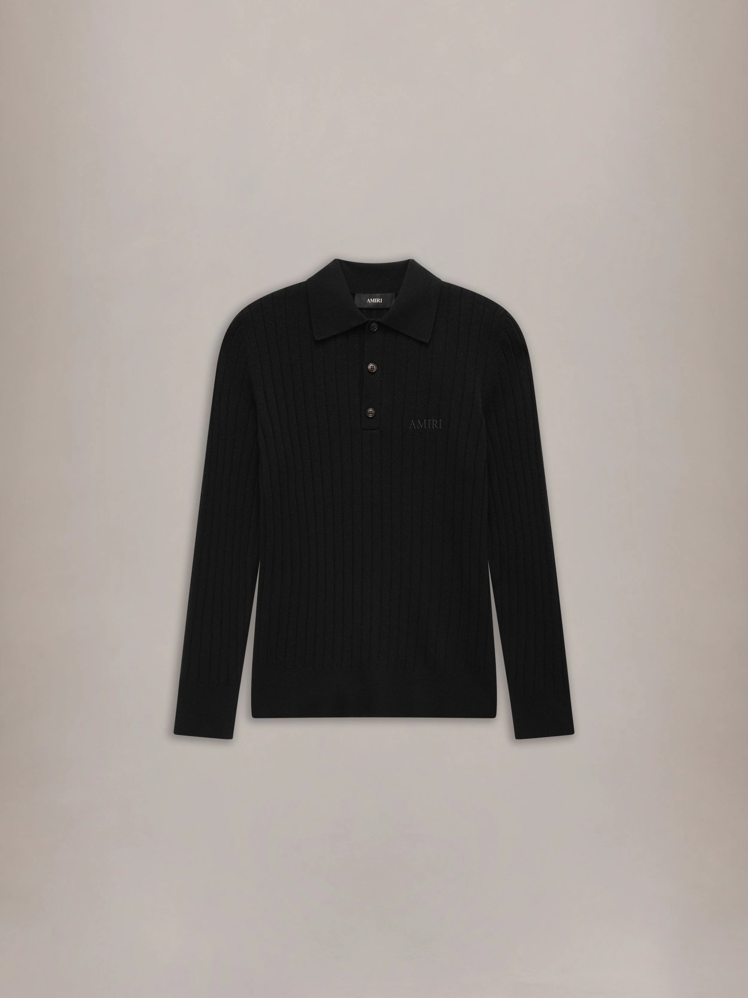 AMIRI SOFT RIB KNIT POLO - 1
