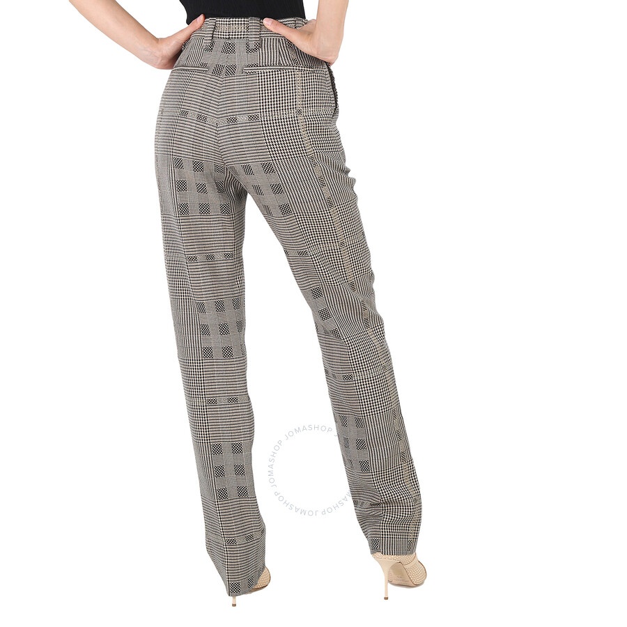 Burberry Ladies Brown Check Wool Jacquard Tailored Trousers - 5