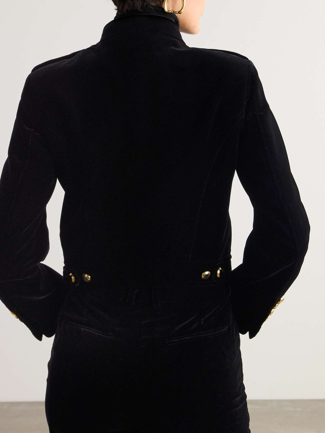 Cropped velvet jacket - 4
