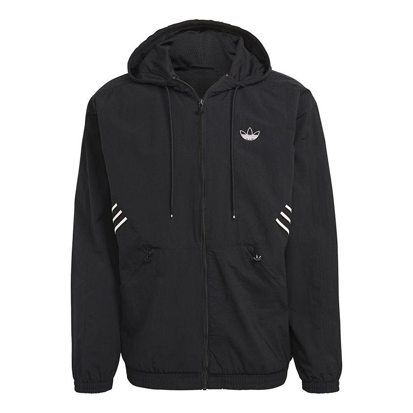 adidas originals Sprt Arc Wndbkr Casual Sports Hooded Jacket Black GN5505 - 1