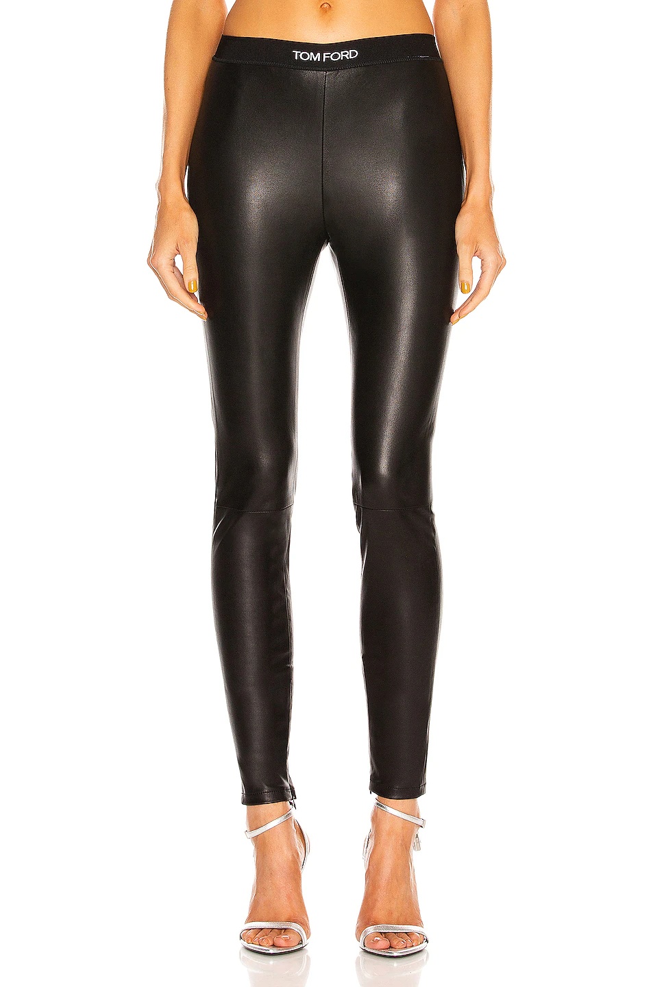 TOM FORD Leather Logo Waist Legging, forward