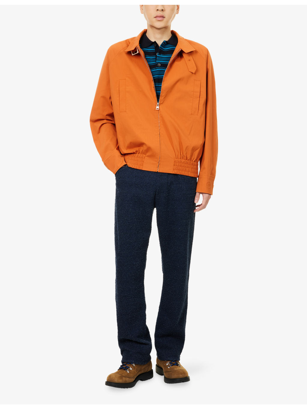 Belted-Collar Lightweight Cotton-Blend Harrington Jacket - 2