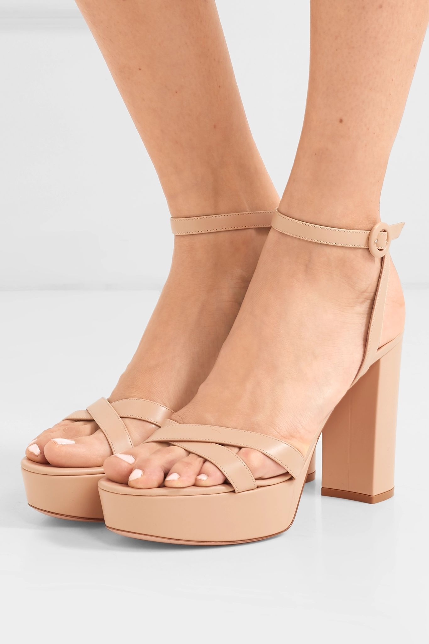 Poppy 70 leather platform sandals  - 2