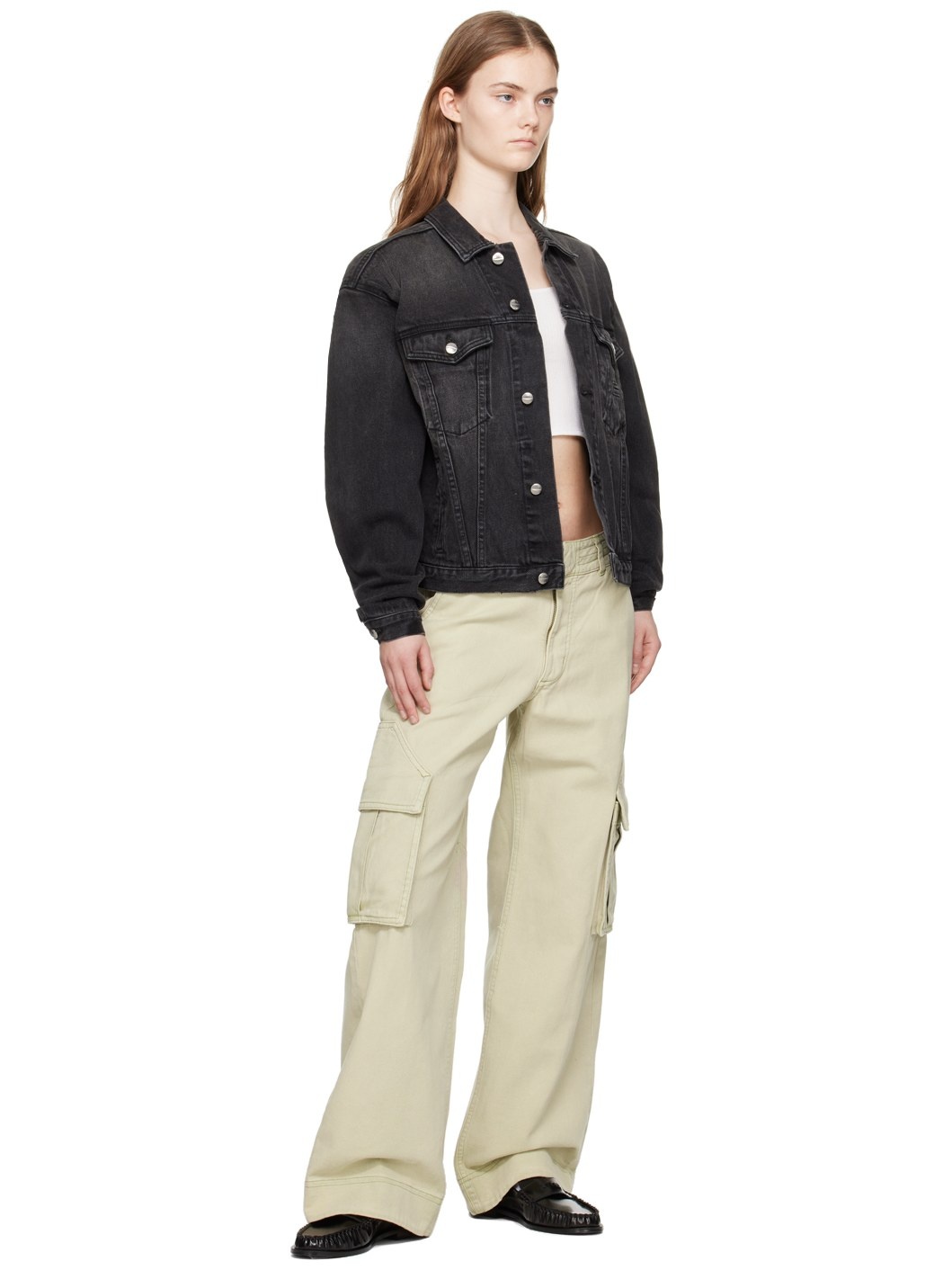 Beige Faded Cargo Pants - 4