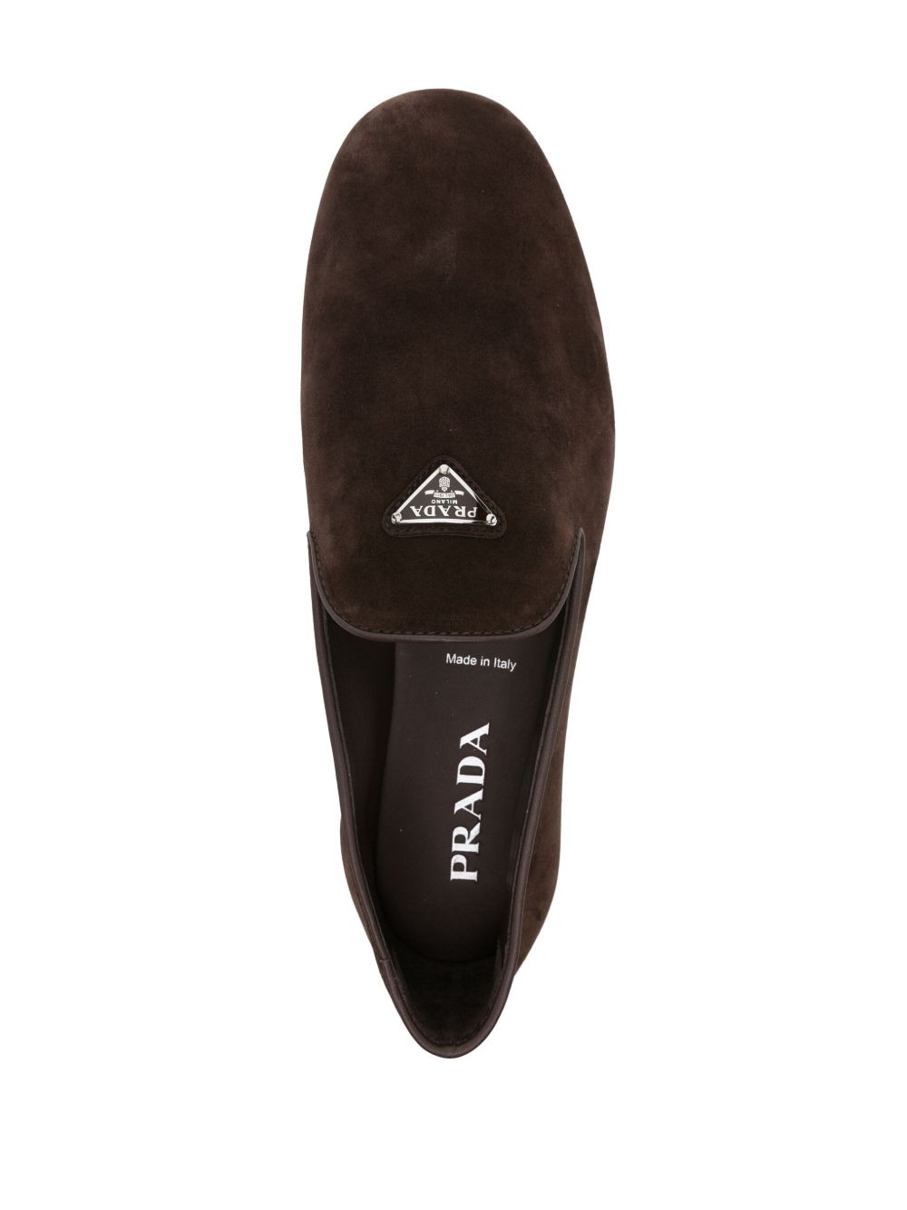 triangle-logo suede loafers - 4