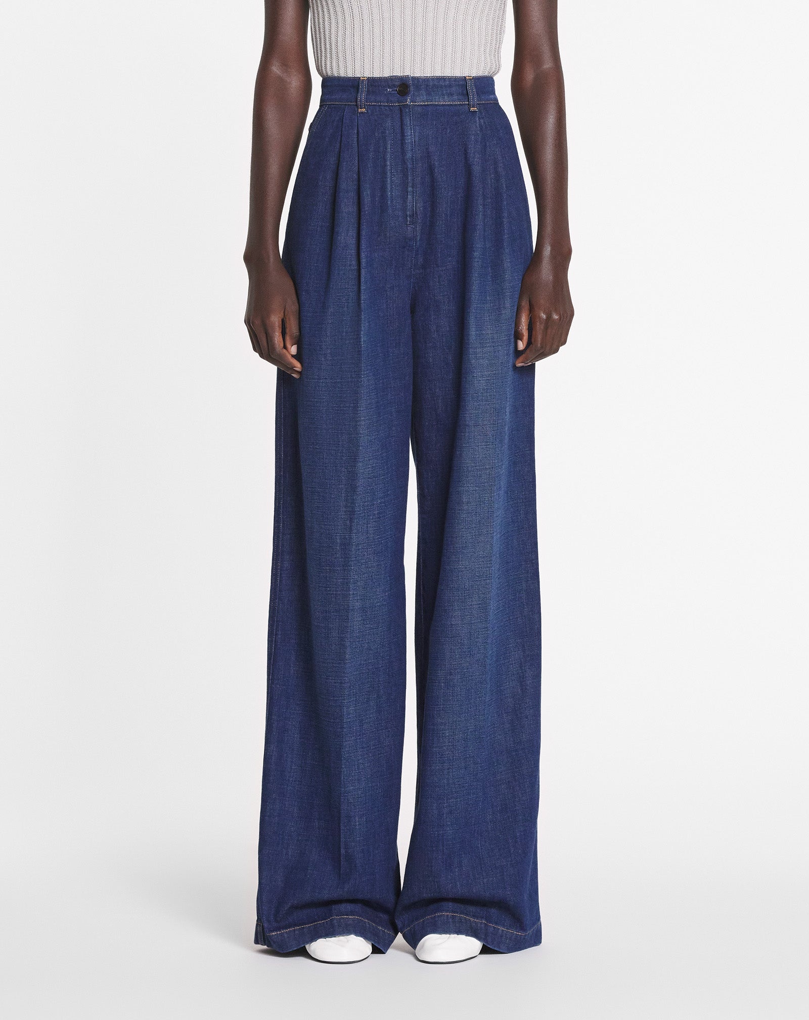 DARTED DENIM PANTS - 3