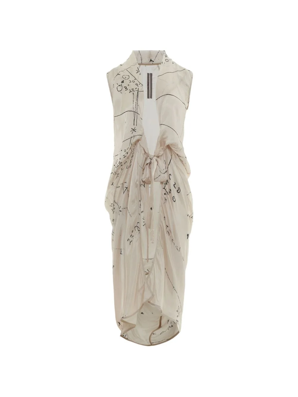 sleeveless draped dress - 1