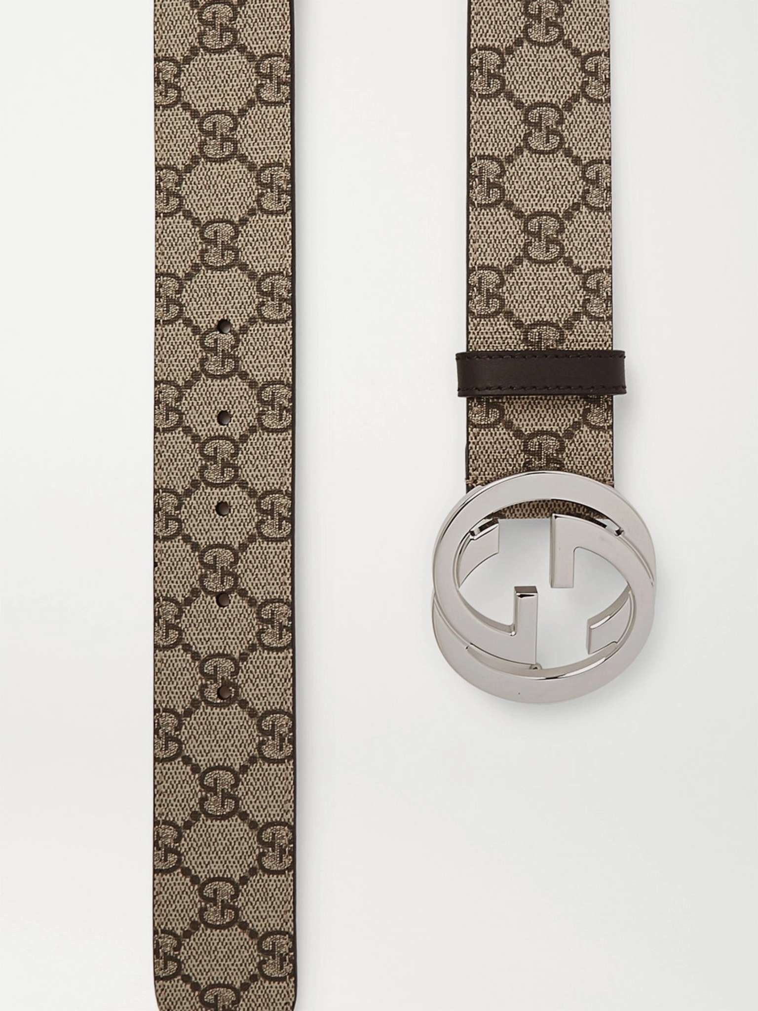 4cm Leather-Trimmed Monogrammed Coated-Canvas Belt - 2