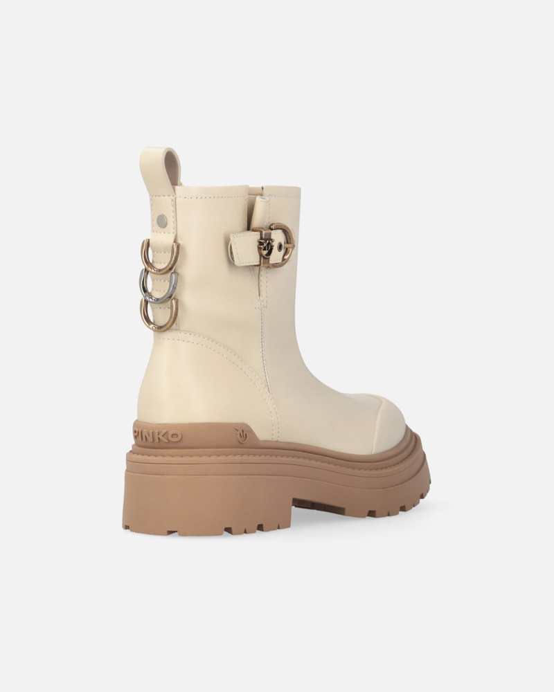 LEATHER BOOTIES WITH LOVE BIRDS LOGO 3
