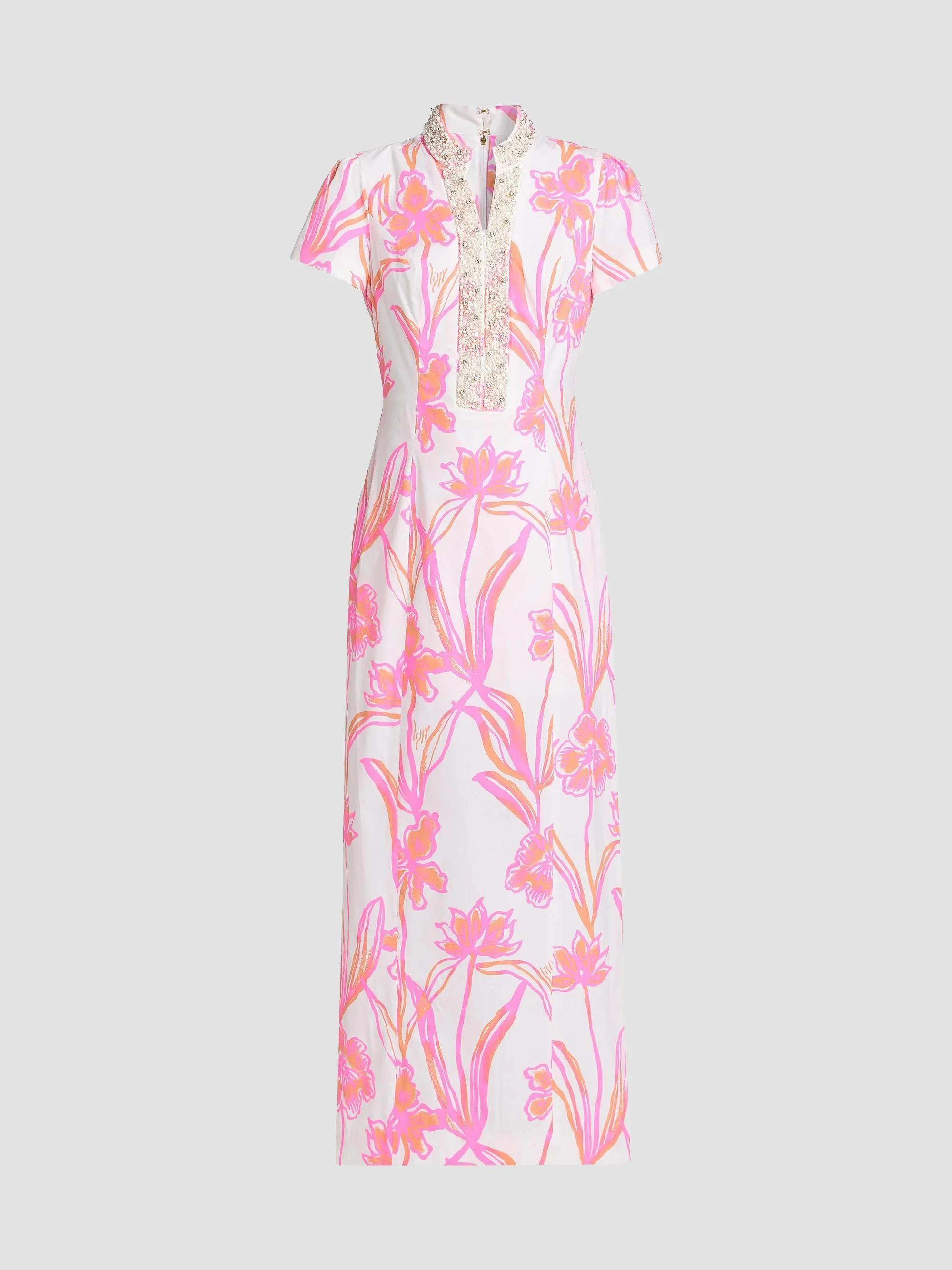 Women's Velora Embellished Floral Maxi Romper - Resort White - 1