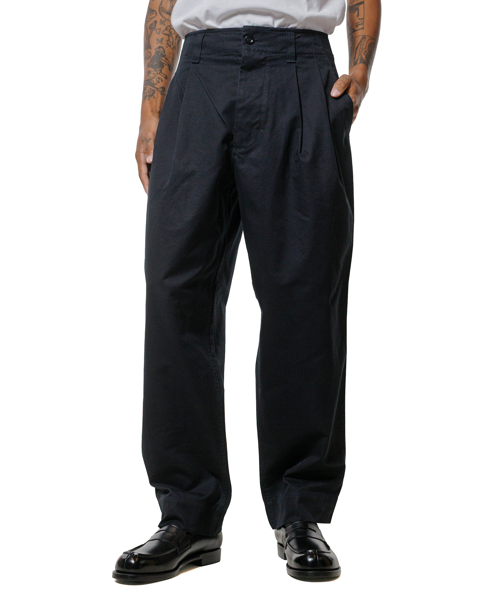 MHL Stitch Pleat Trouser Compact Cotton Canvas Black - 2