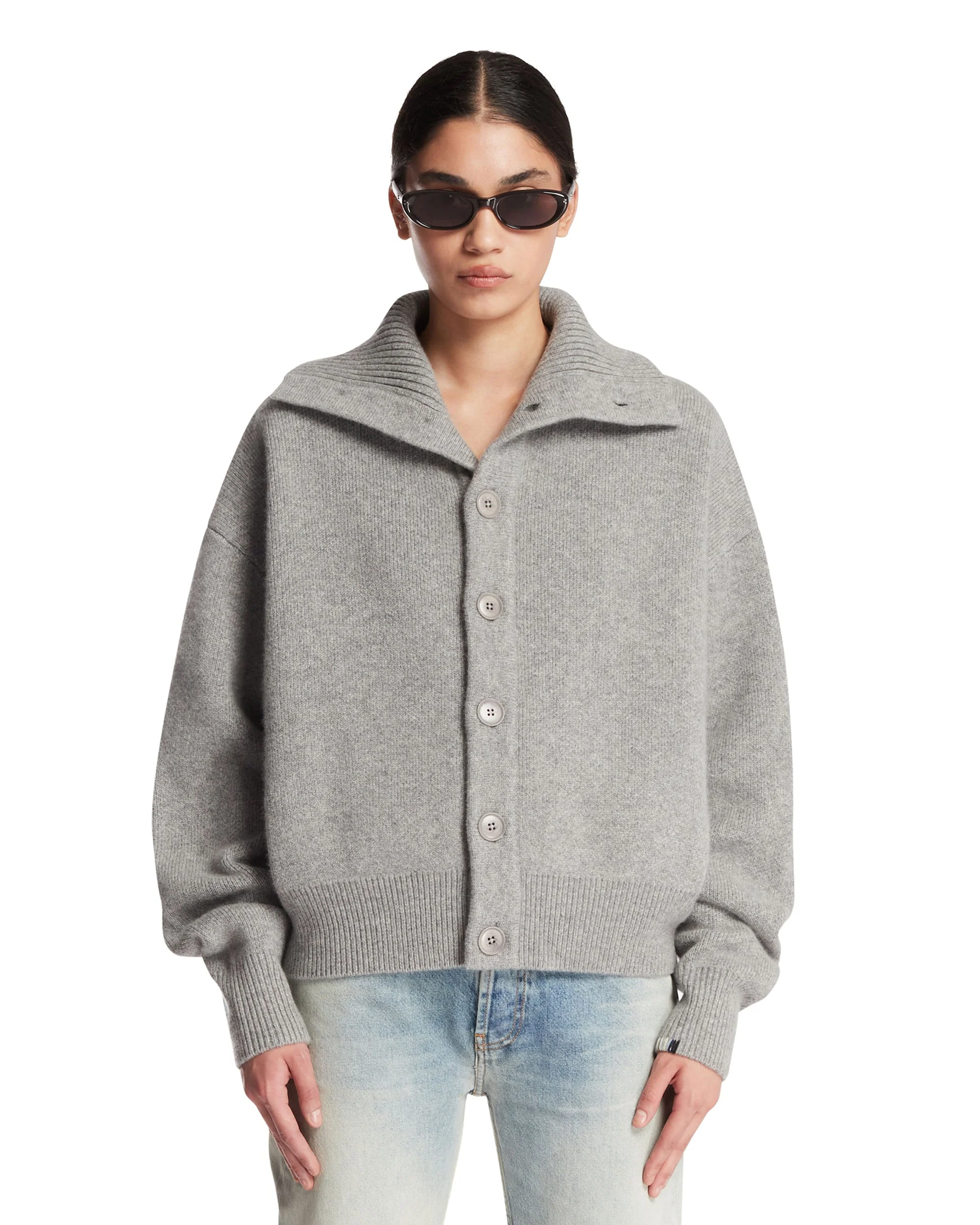 Gray Cashmere Cardigan - 1
