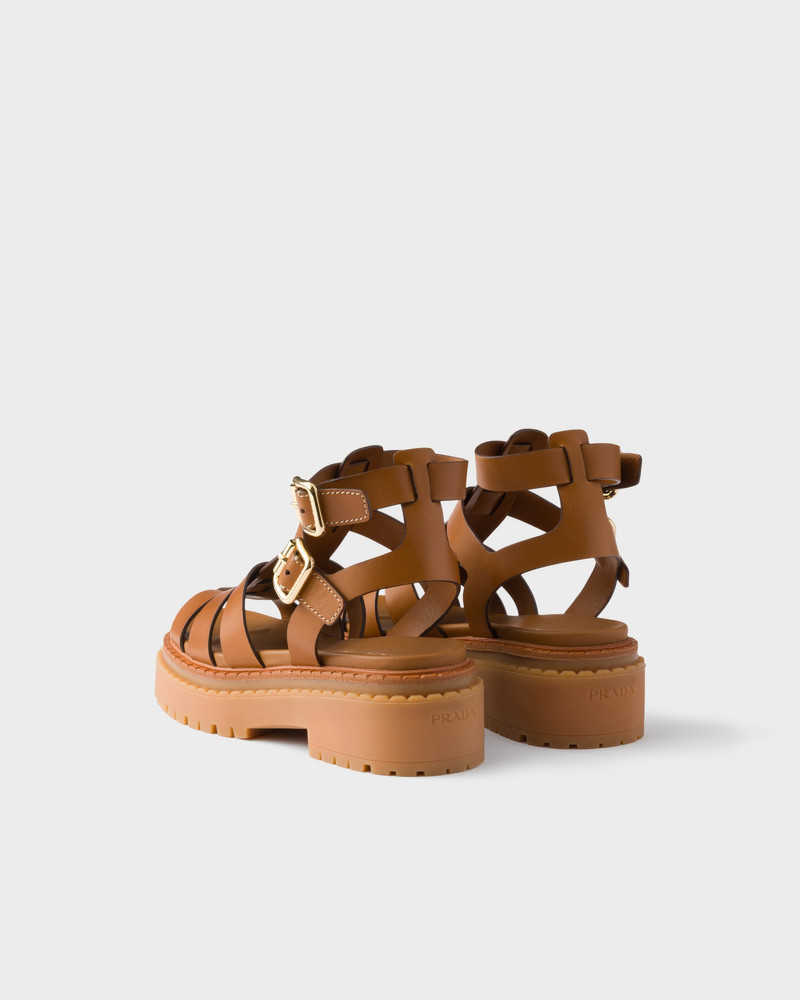 Leather sandals with ankle straps 4