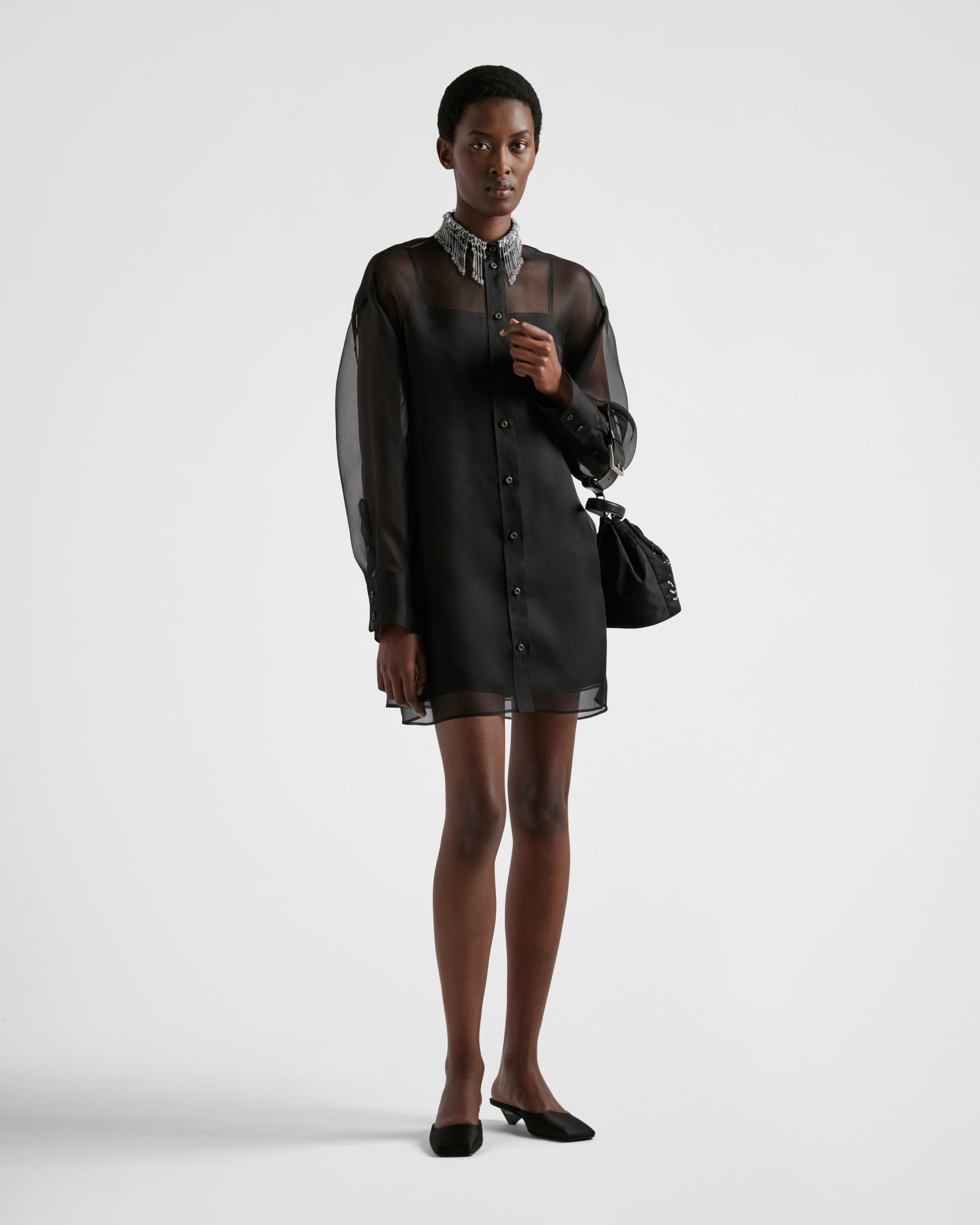 Embroidered organza mini-dress - 2