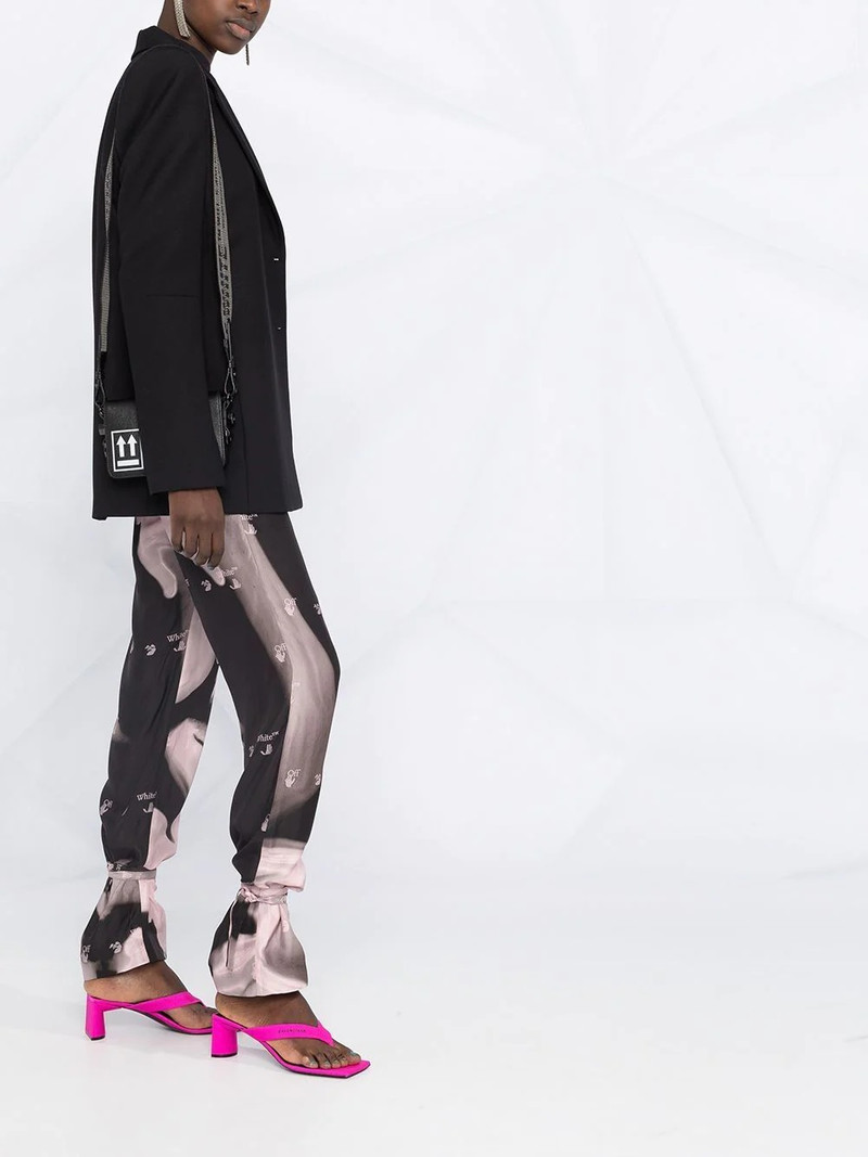 shoulder pads logo print blazer 4