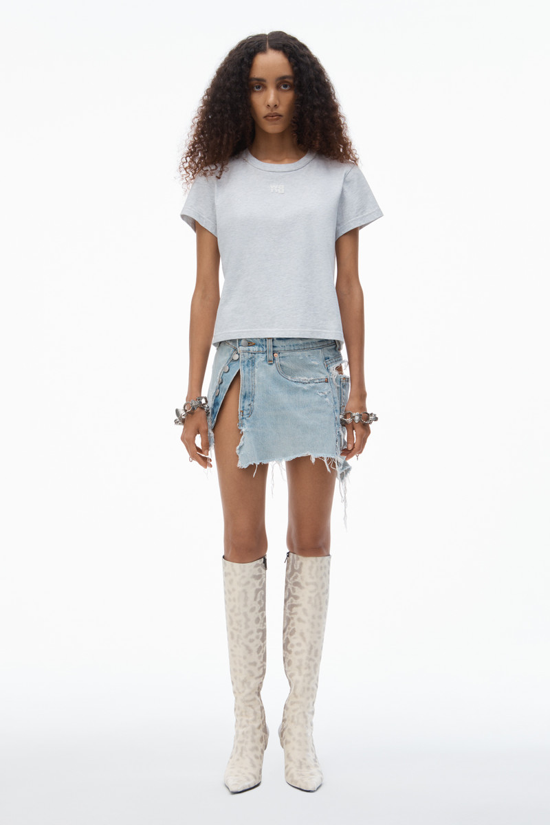 Alexander Wang puff logo shrunken tee in cotton jersey outlook