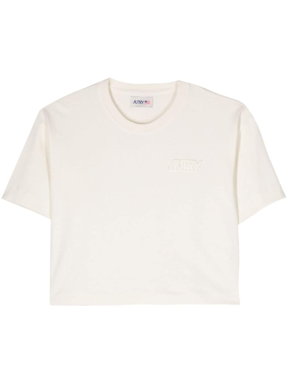 logo-patch cropped T-shirt - 1