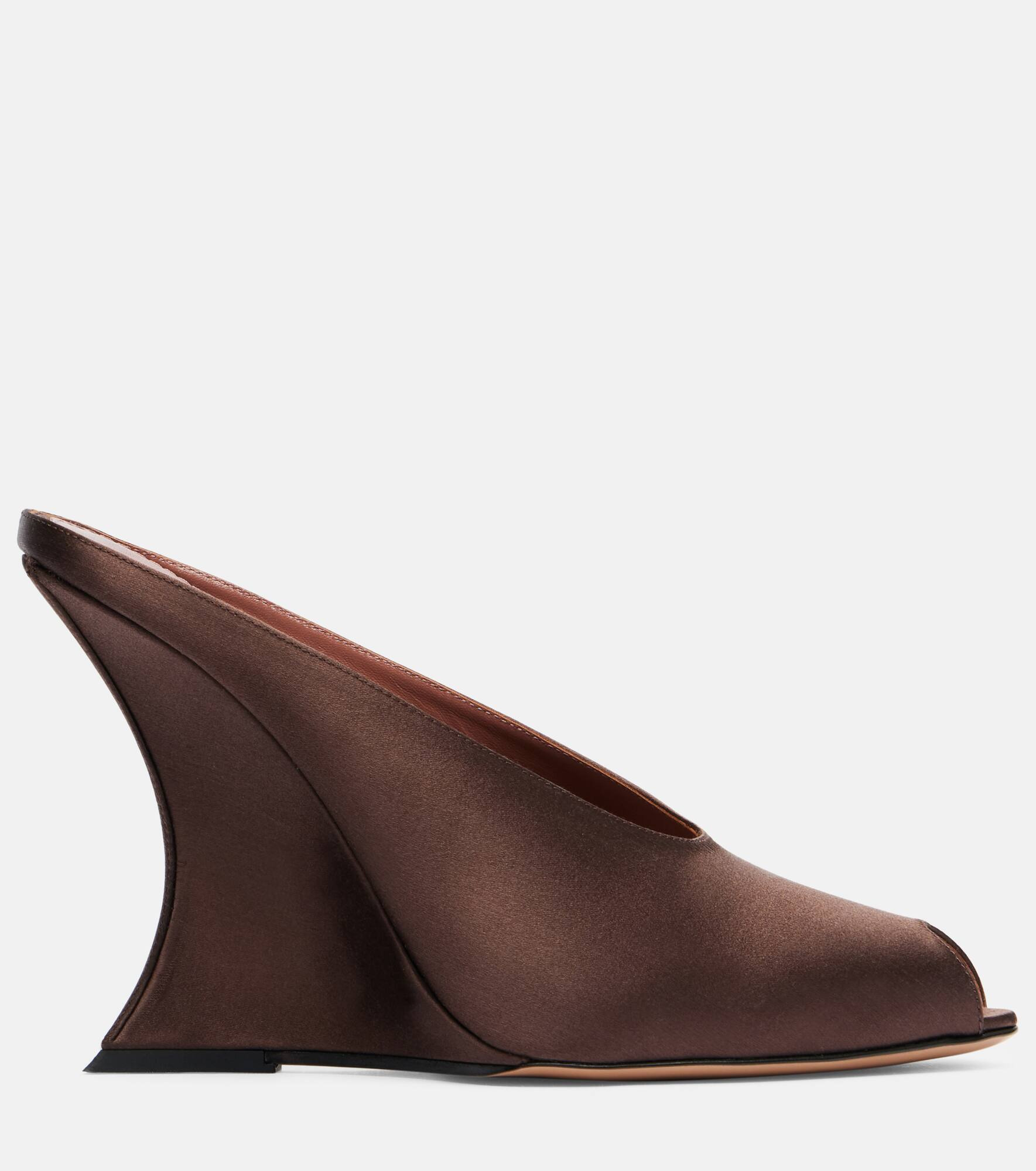 Nina 105 satin wedge mules - 4