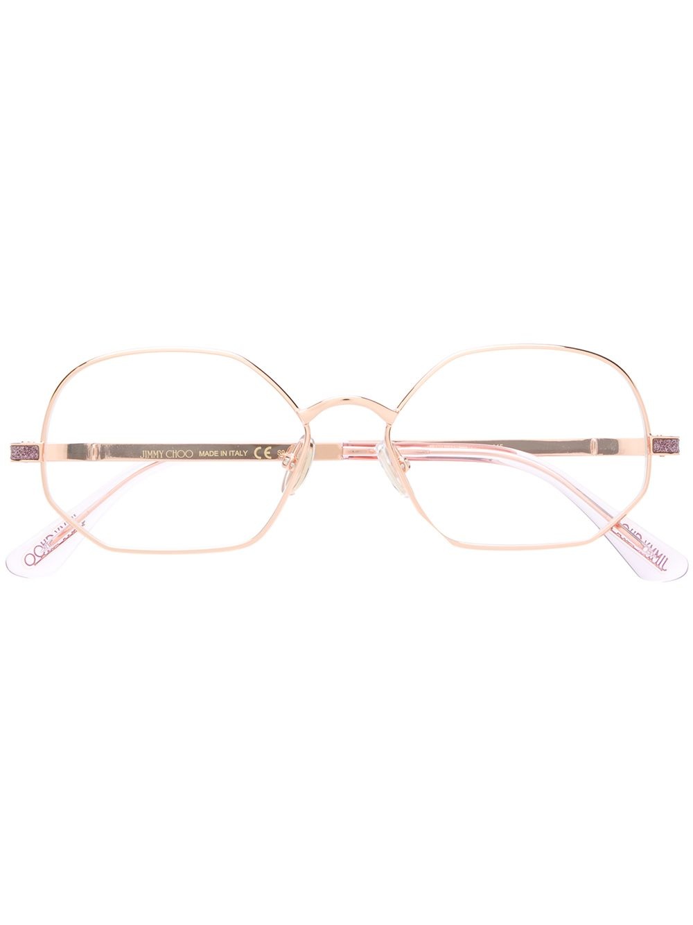 round frame glitter glasses - 1