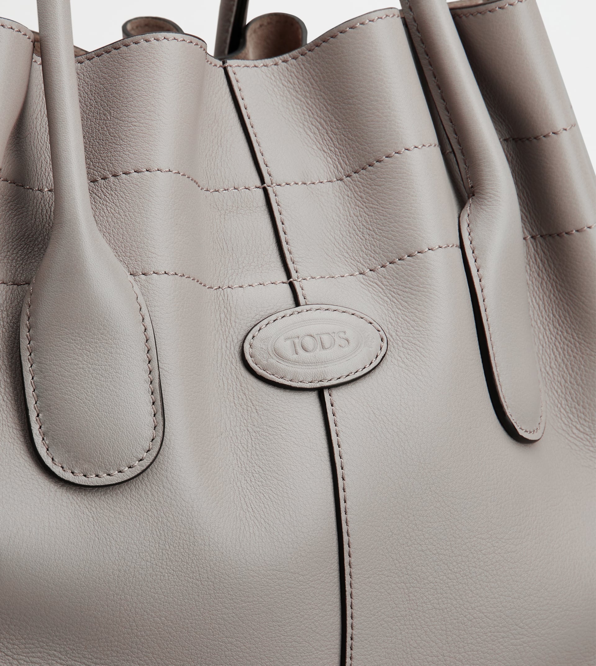 TOD'S DI BAG IN LEATHER SMALL WITH DRAWSTRING - GREY - 4