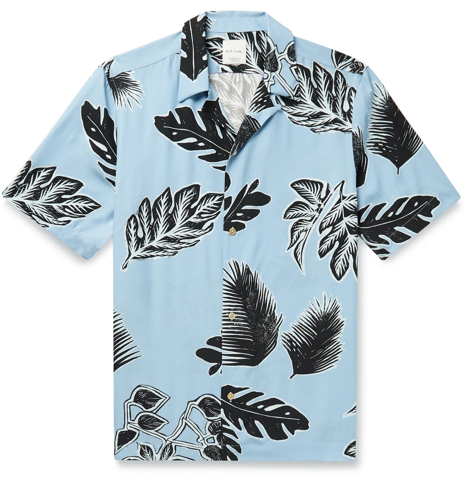 Camp-Collar Printed Woven Shirt - 1