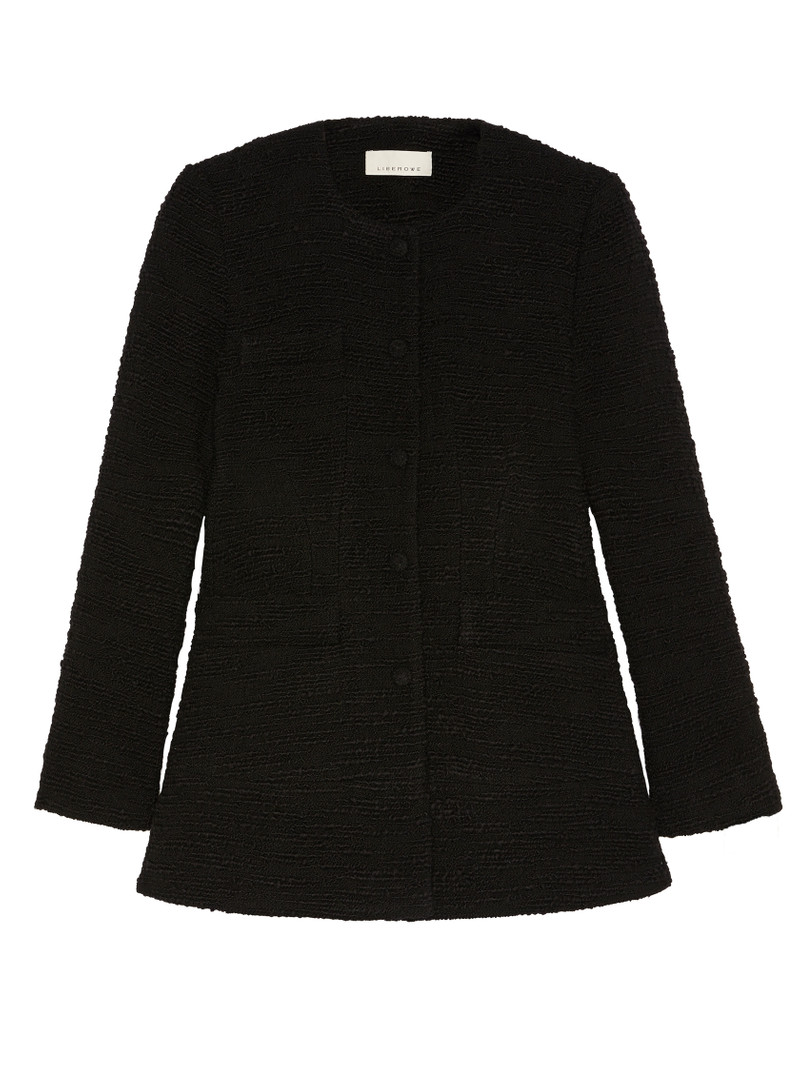JKT6CHB OTTO JACKET CHUNKY TWEED BLACK 1