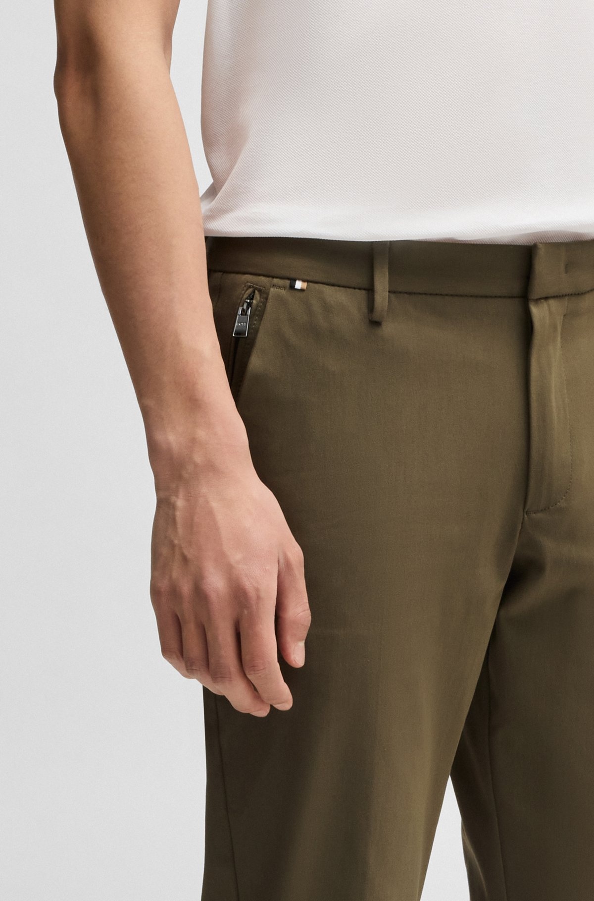 SLIM-FIT TROUSERS IN STRETCH COTTON - 5