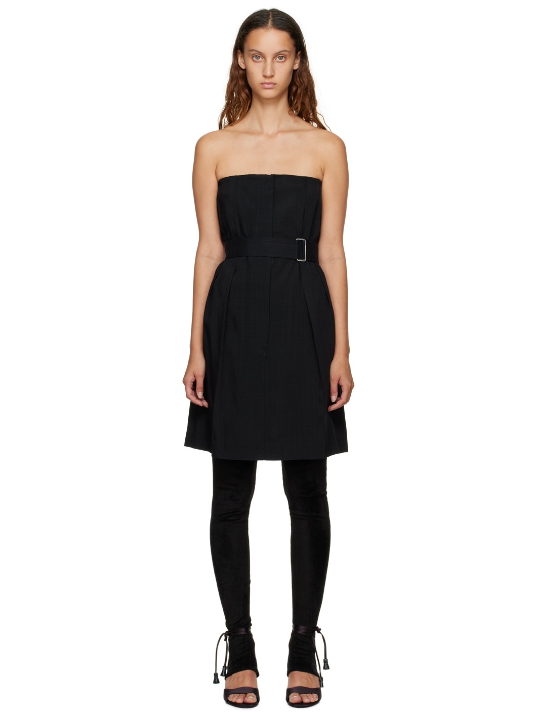 Black Strapless Minidress - 1