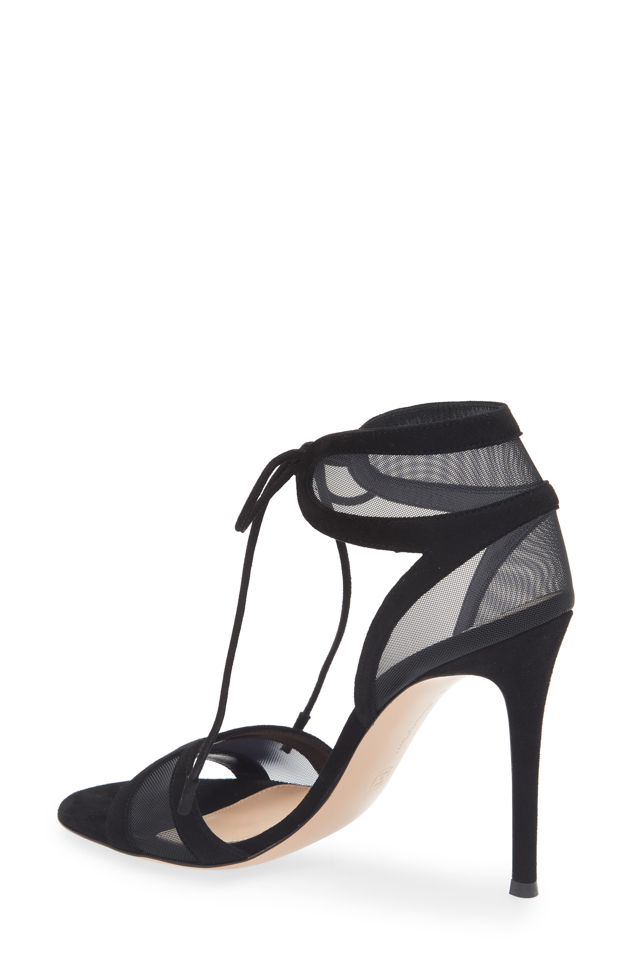 Gianvito Rossi Falene Mesh & Suede Stiletto Sandal in Black at Nordstrom - 2