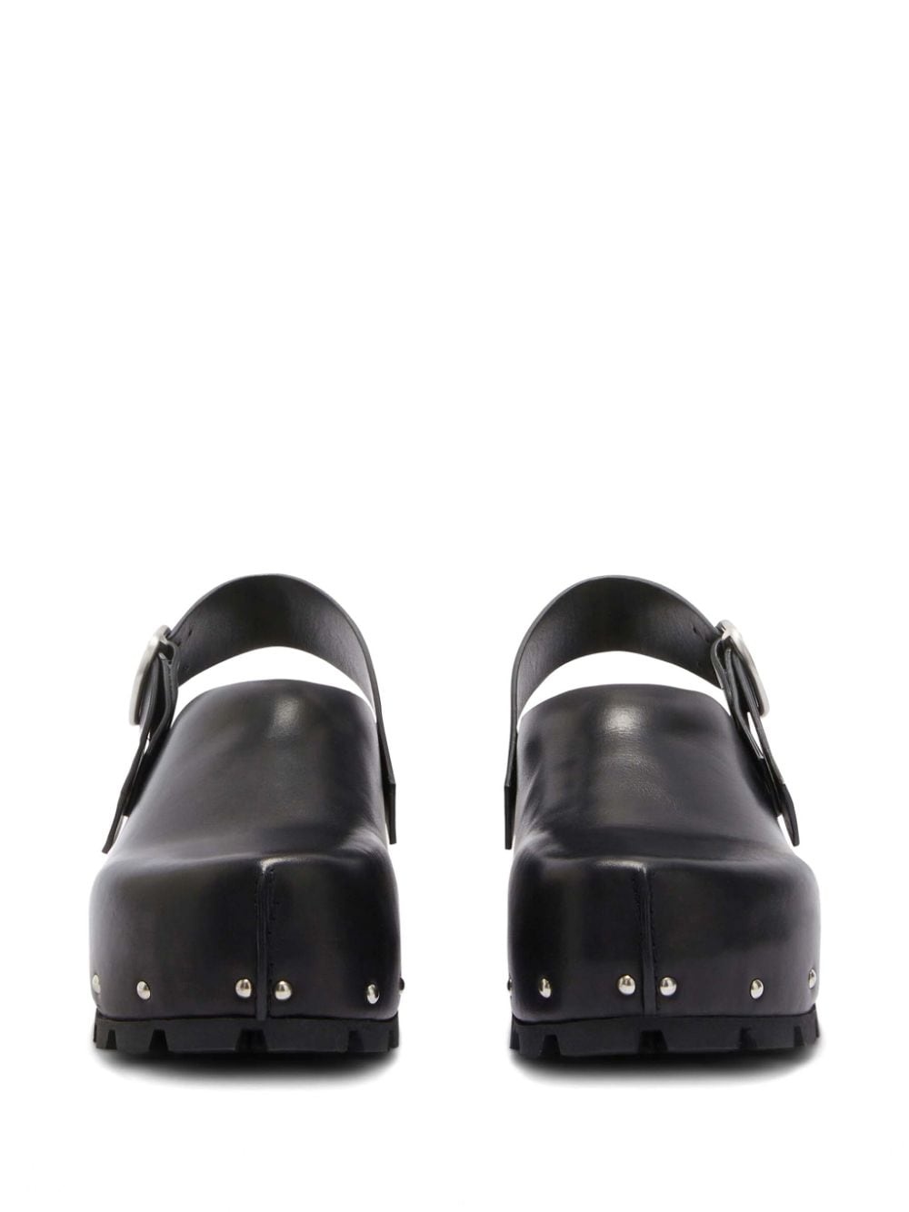 stud-embellished leather clogs - 4