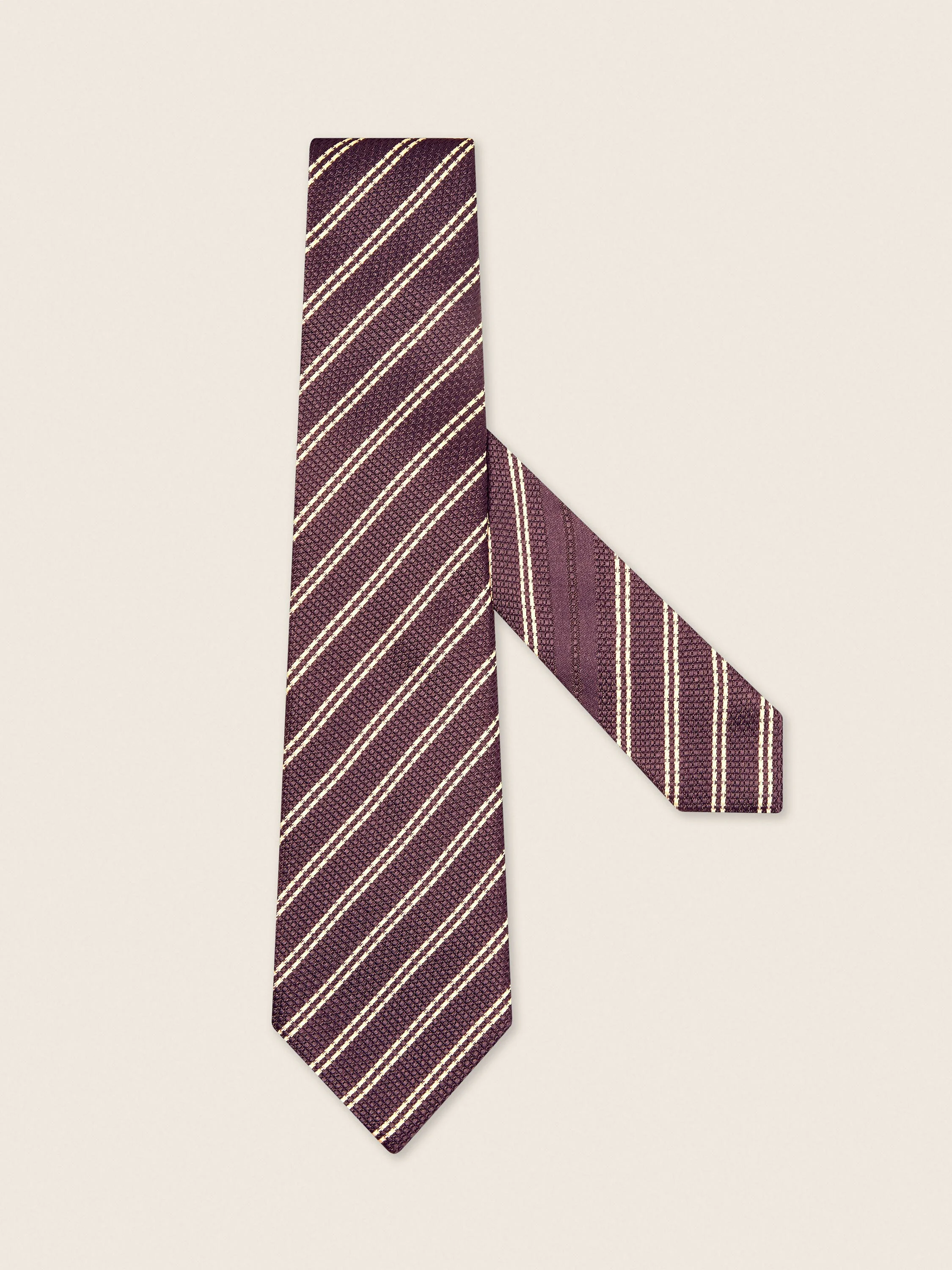 BURGUNDY SILK TIE - 1