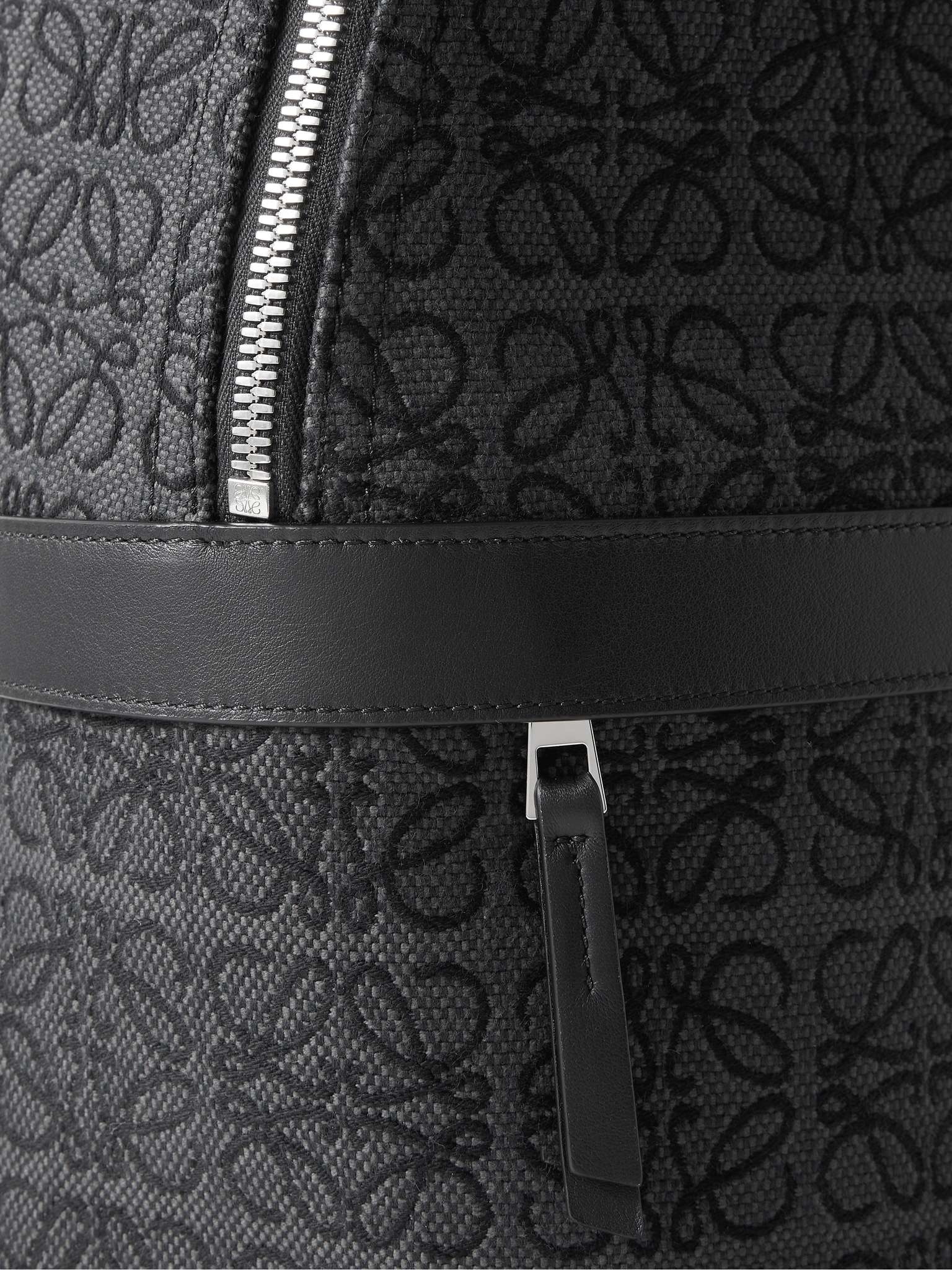 Leather-Trimmed Logo-Jacquard Canvas Backpack - 5